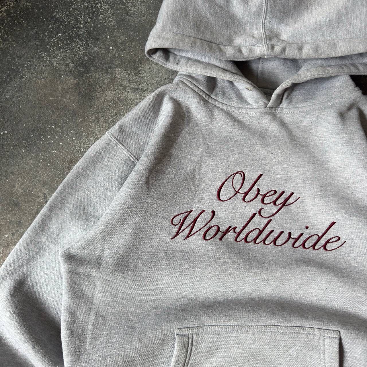 Japanese Brand Obey Worldwide Vintage Boxy Hooded Sweatshirt Size US S / EU 44-46 / 1 - 3 Thumbnail