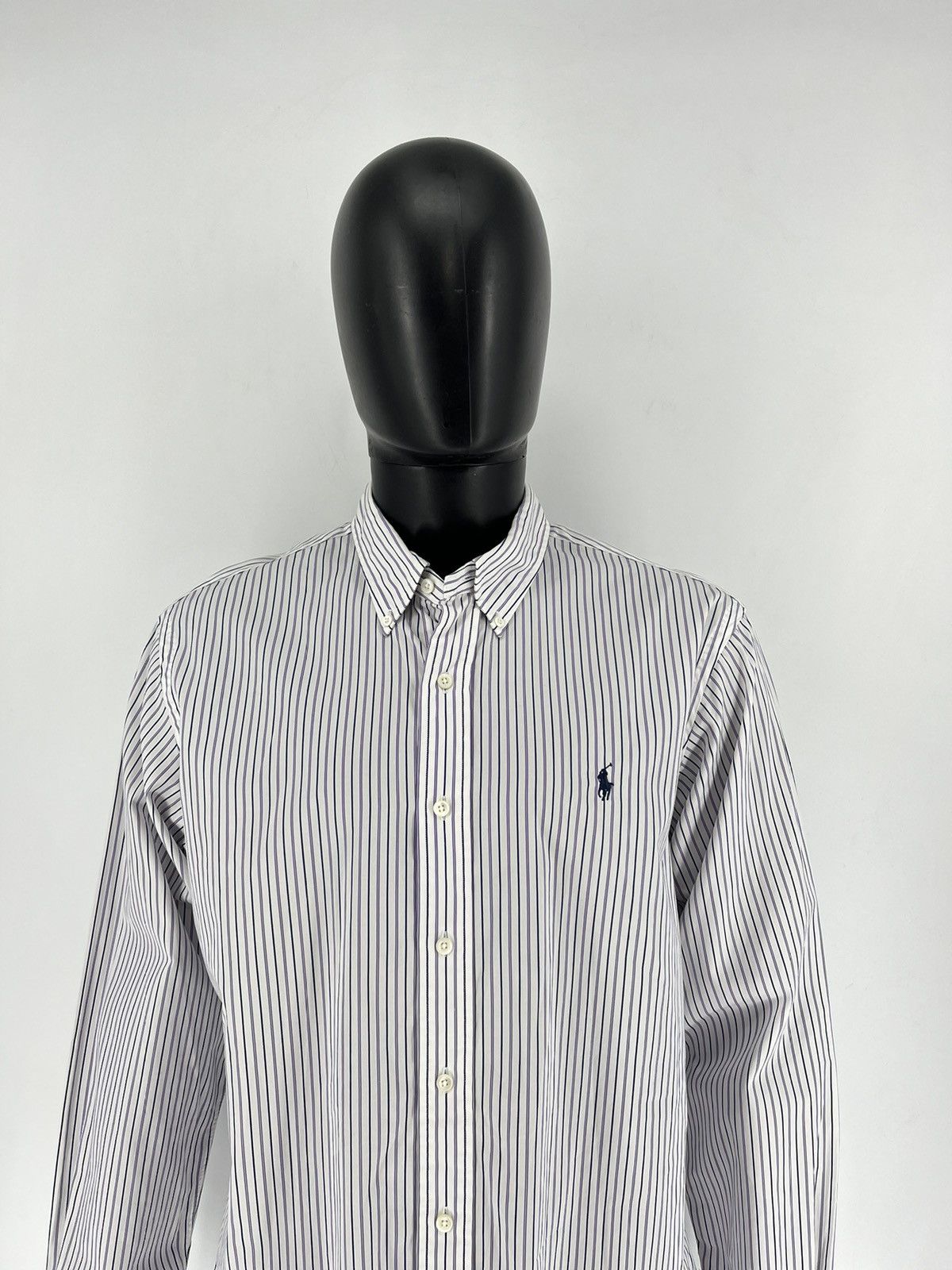 Polo Ralph Lauren × Ralph Lauren Vintage striped shirt polo Ralph Lauren size XL rare Size US XL / EU 56 / 4 - 1 Thumbnail