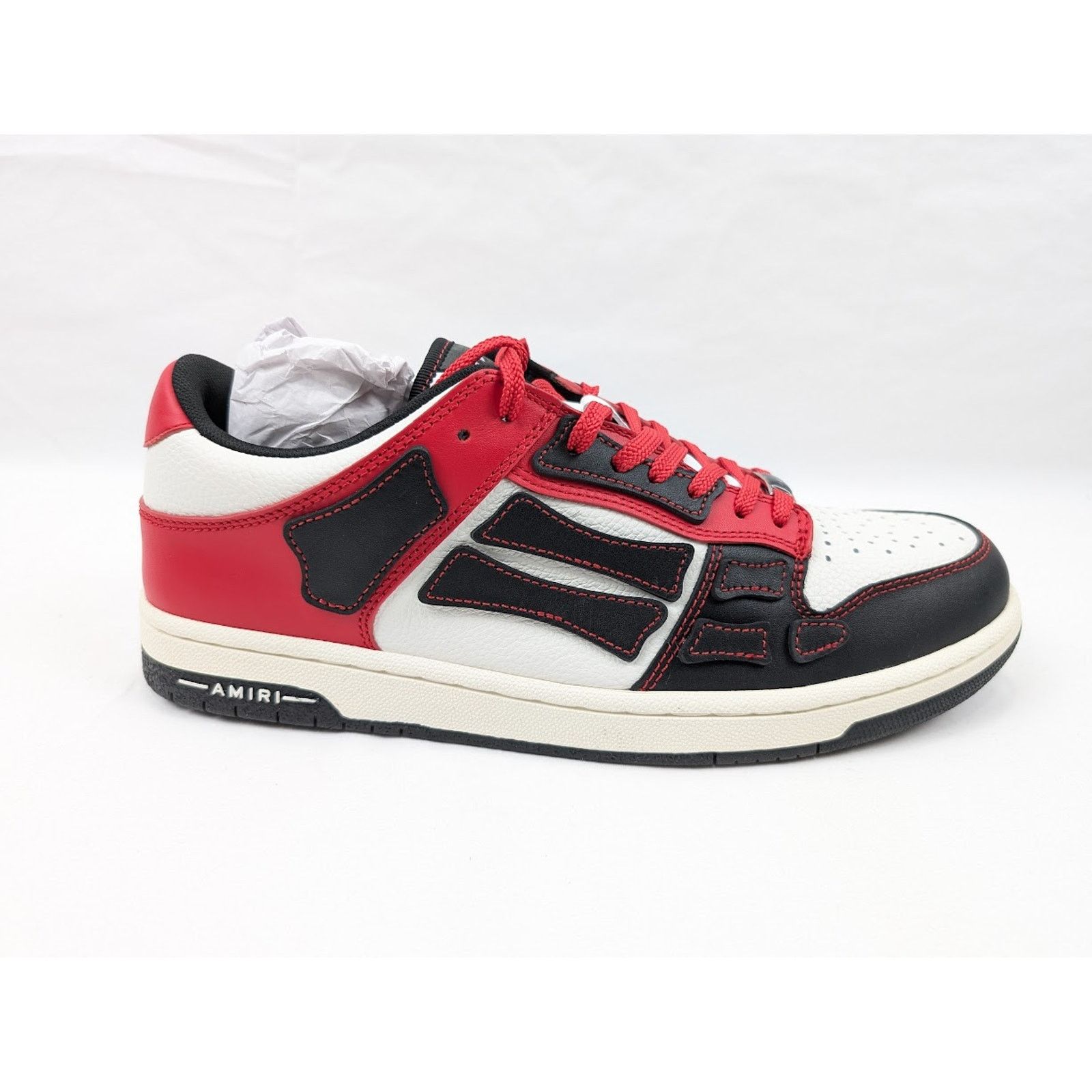 Amiri o1rshd1 Skeleton Low-Top Sneakers in Black/Red Size US 12 / EU 45 - 1 Thumbnail