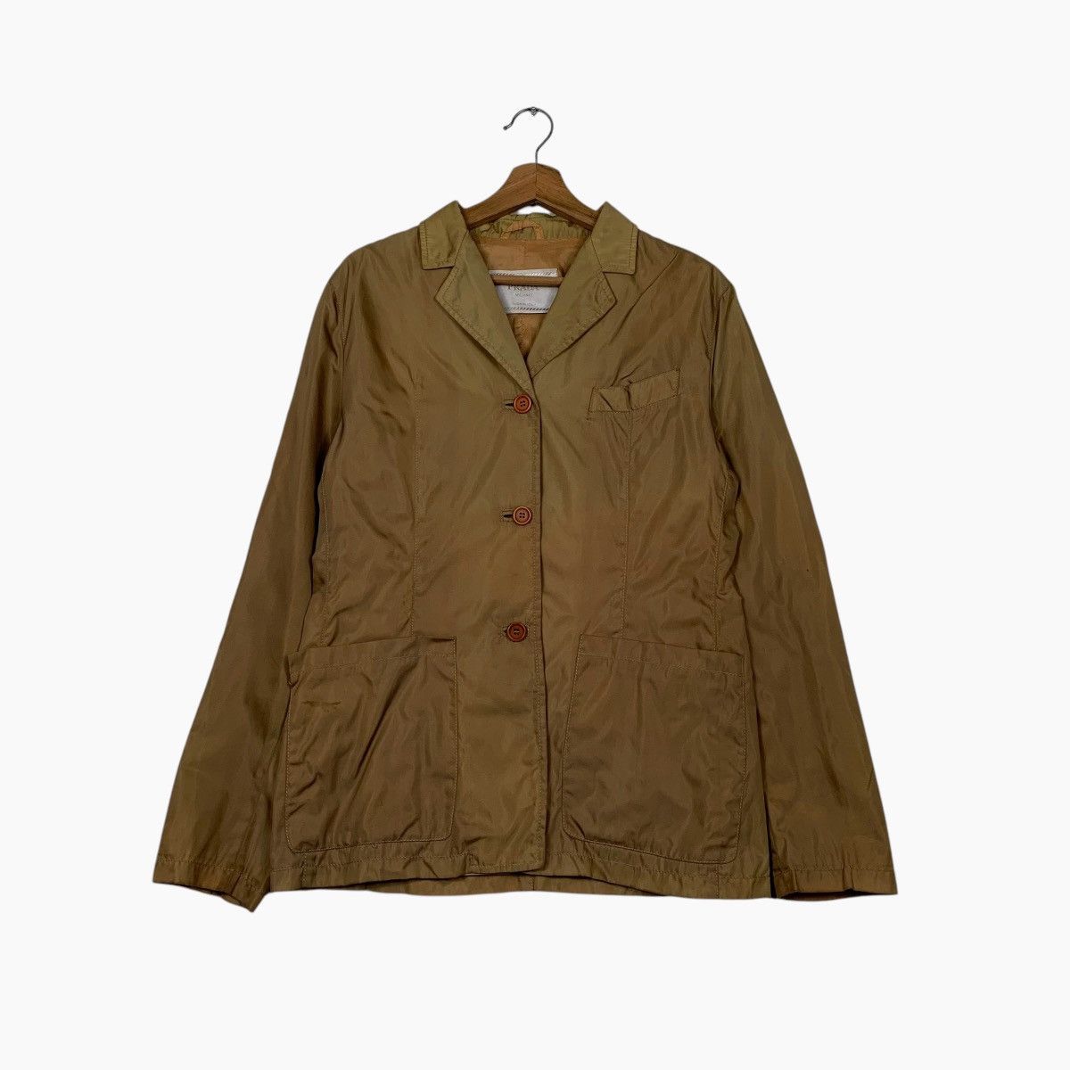 Prada Vintage Prada Made In Italy Brown Women Jacket Size XL / US 12-14 / IT 48-50 - 1 Thumbnail