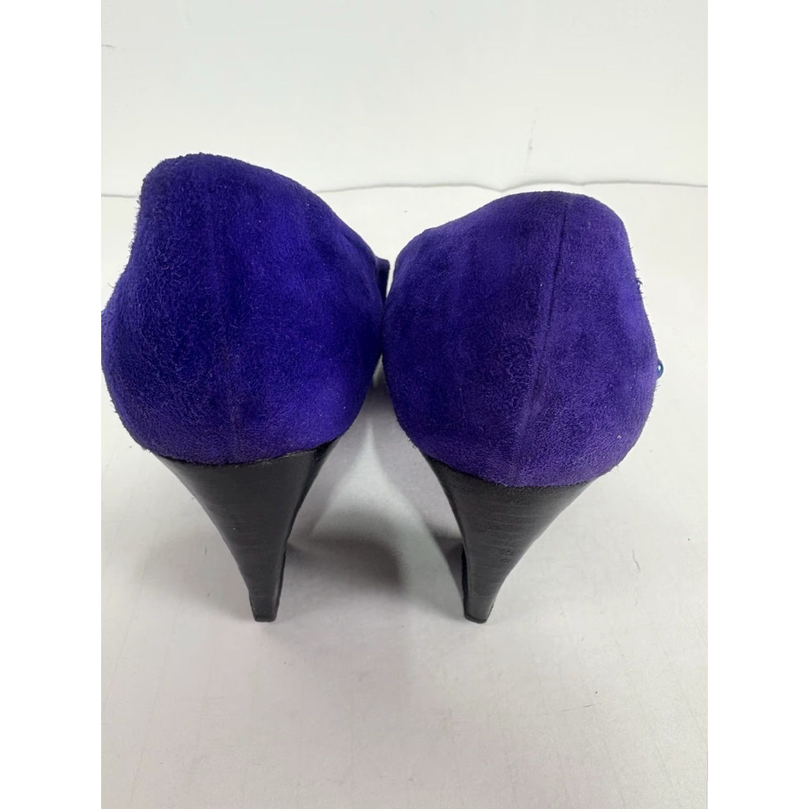 Kenneth Cole KENNETH COLE Block Heel Pumps Womens Size 8 Purple Suede Slip On High Heel 80s Retro Size US 8 / IT 38 - 5 Thumbnail