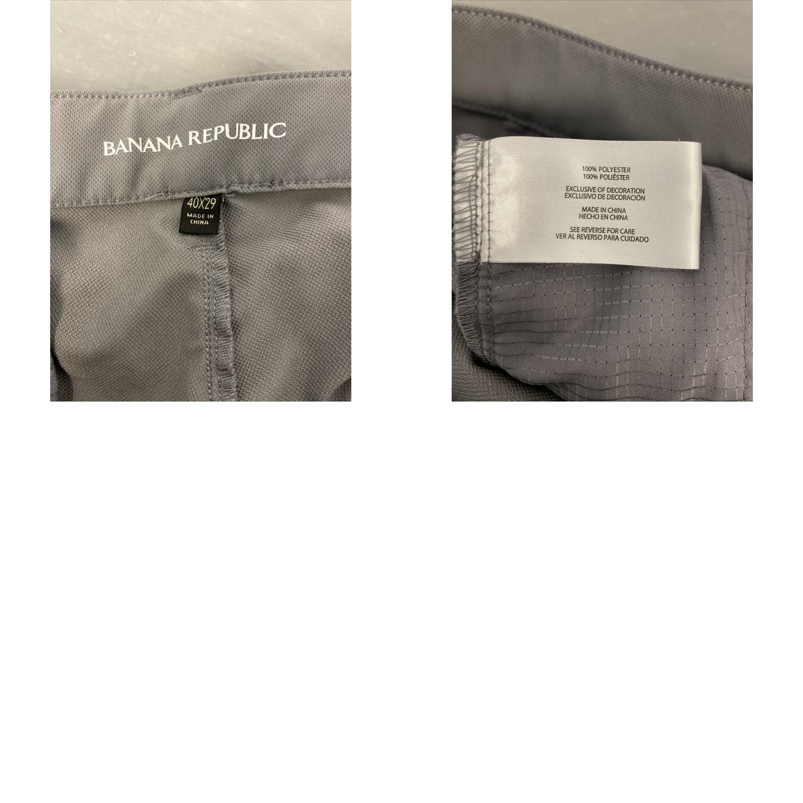 Banana Republic Banana Republic Golf Pants 40x29 Gray Slim Stretch Wicking Flat Front Mens Size US 40 / EU 56 - 9 Thumbnail