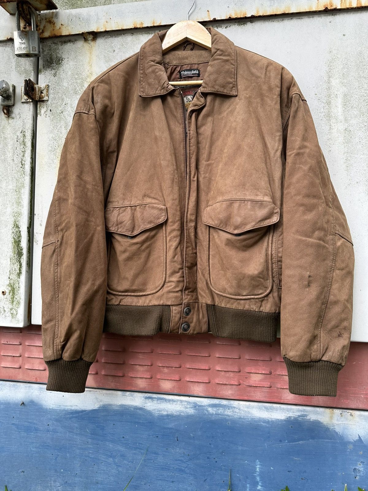 Vintage 👹Vintage Wilsons X Thinsulate Aviator Leather Bomber Jacket Size US M / EU 48-50 / 2 - 7 Thumbnail