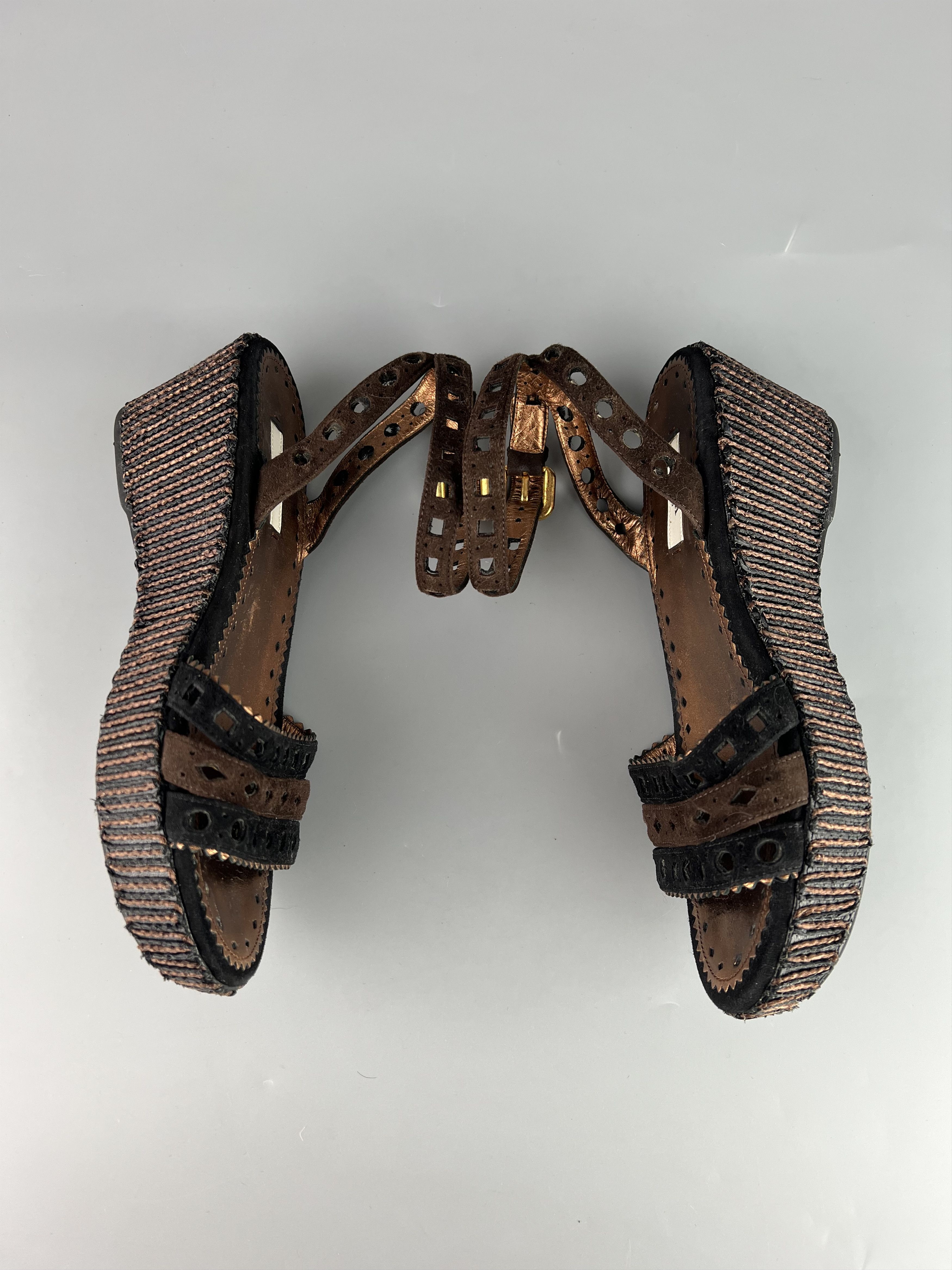 Prada Prada Women's Wedge Sandals Open Toe Ankle Straps Size 38 Size US 8 / IT 38 - 2 Thumbnail