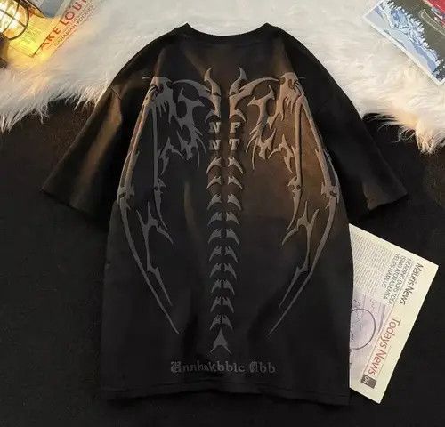 VIBE retro bone wing printed graphic T-shirt Size US M / EU 48-50 / 2 - 6 Thumbnail