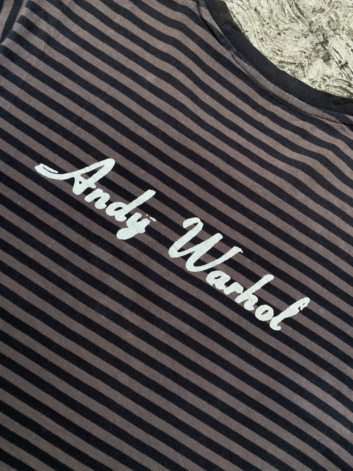 Andy Warhol × Uniqlo Andy Warhol x Uniqlo Skull Stripe Pocket Tshirt Size US XL / EU 56 / 4 - 6 Thumbnail