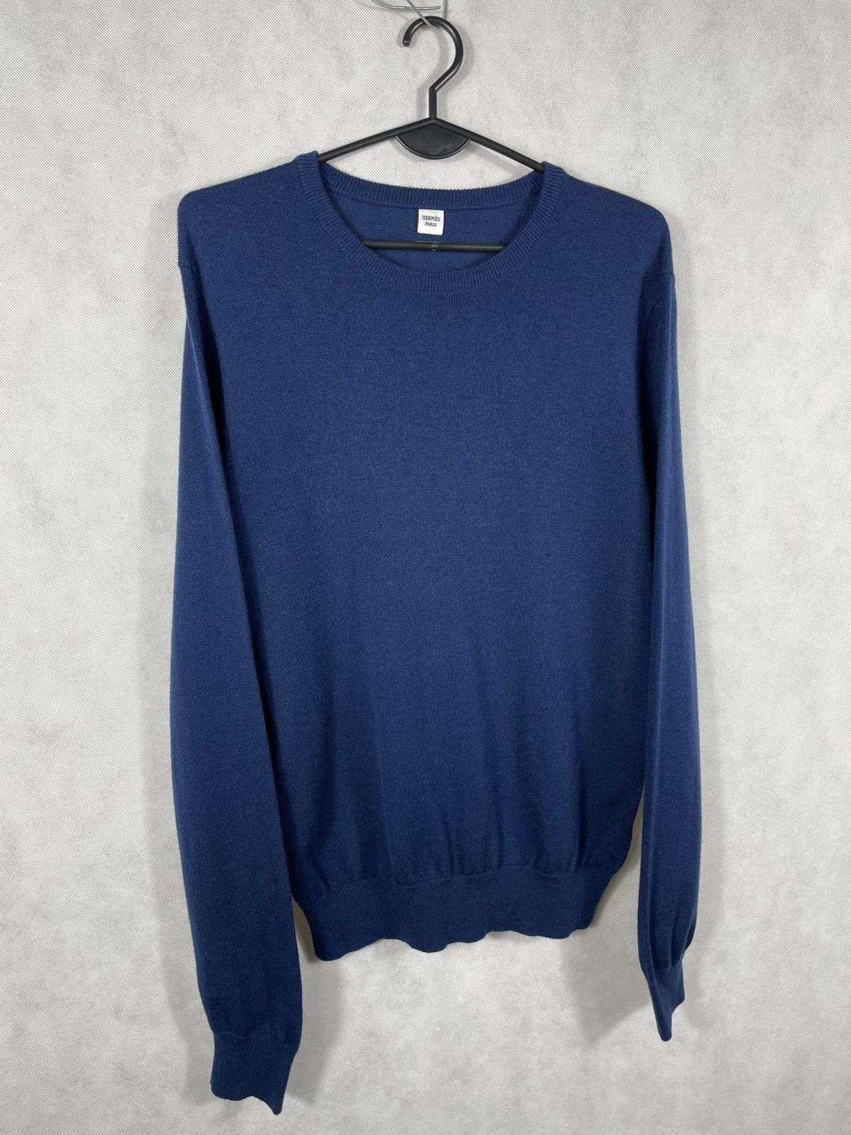 Designer × Hermes Hermes 100% Wool Navy Sweater Jumper Pull Luxury Old Money Size L / US 10 / IT 46 - 3 Thumbnail