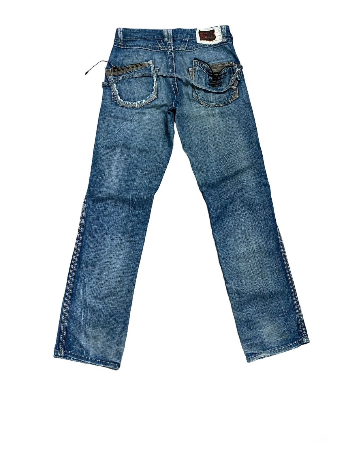 Marithe + Francois Girbaud Vintage MFG Lace Up Distressed Jeans Size US 31 - 1 Thumbnail
