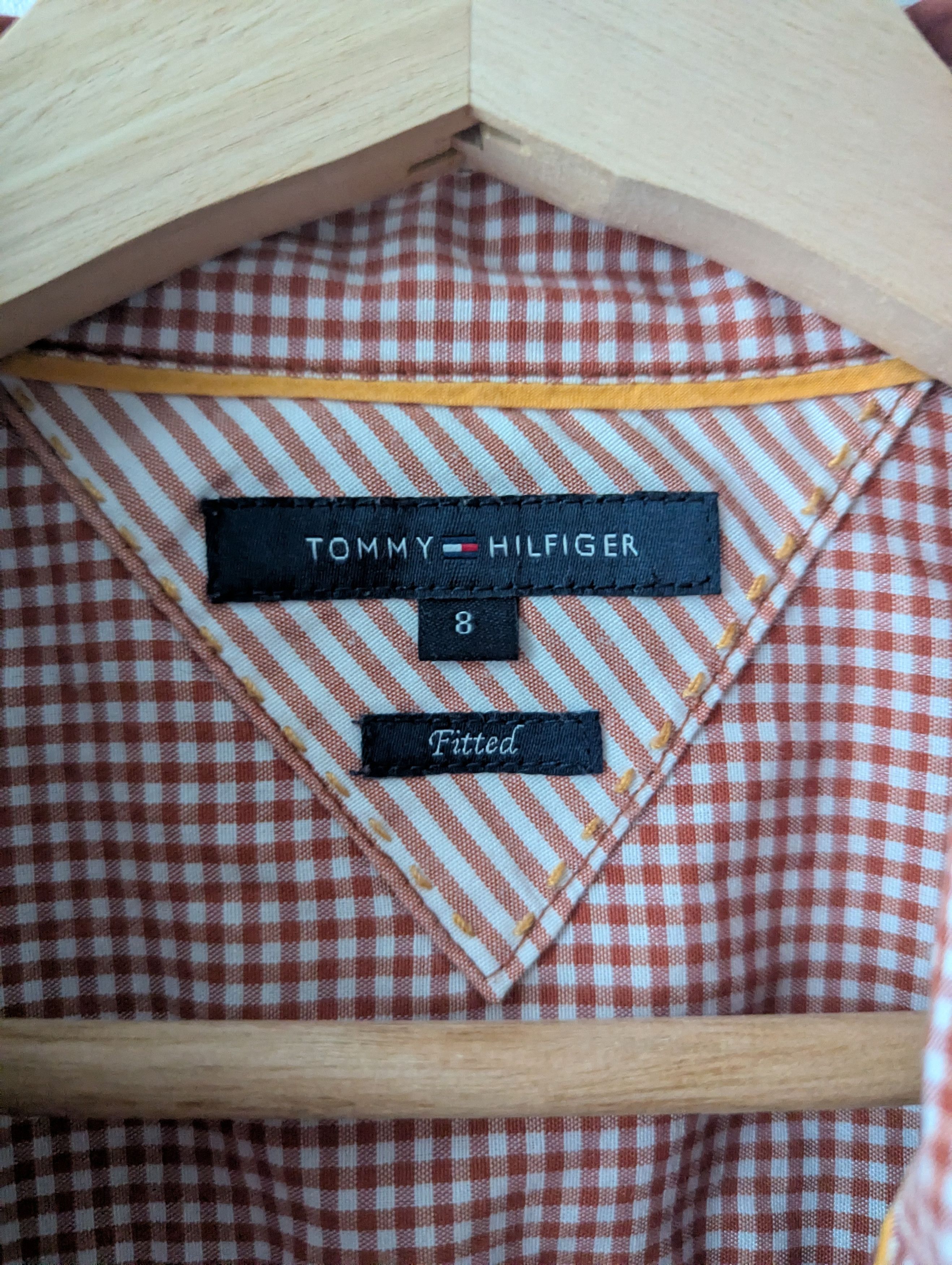 Tommy Hilfiger Tommy Hilfiger Printed Cotton Shirt Fitted Rust Orange Brown Size M / US 6-8 / IT 42-44 - 4 Thumbnail