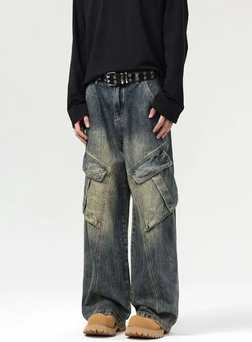 VIBE American street retro men's loose cargo baggy jeans Size US 32 / EU 48 - 3 Thumbnail