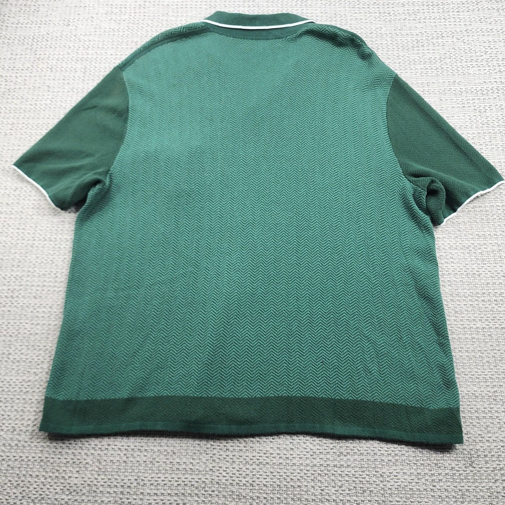 Rag & Bone rag & bone Shirt Mens XL Green Knit Button Up Collar Herringbone Pocket Stretch Size US XL / EU 56 / 4 - 6 Thumbnail