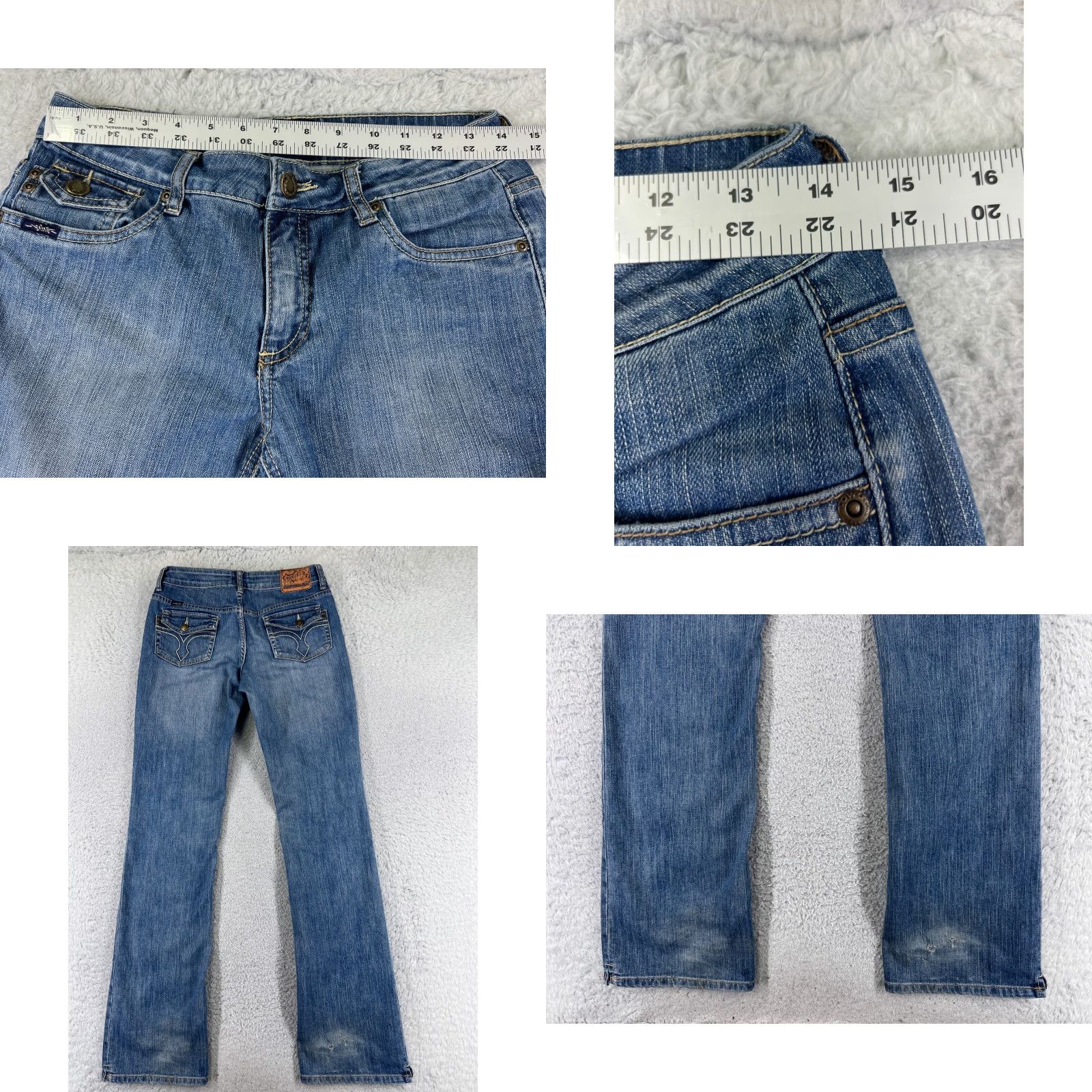 Denime Cowgirl Up Jeans Women 4 26x34 Blue Denim Boot Cut Cotton Dont Fence Me Size 27" / US 4 / IT 40 - 9 Thumbnail