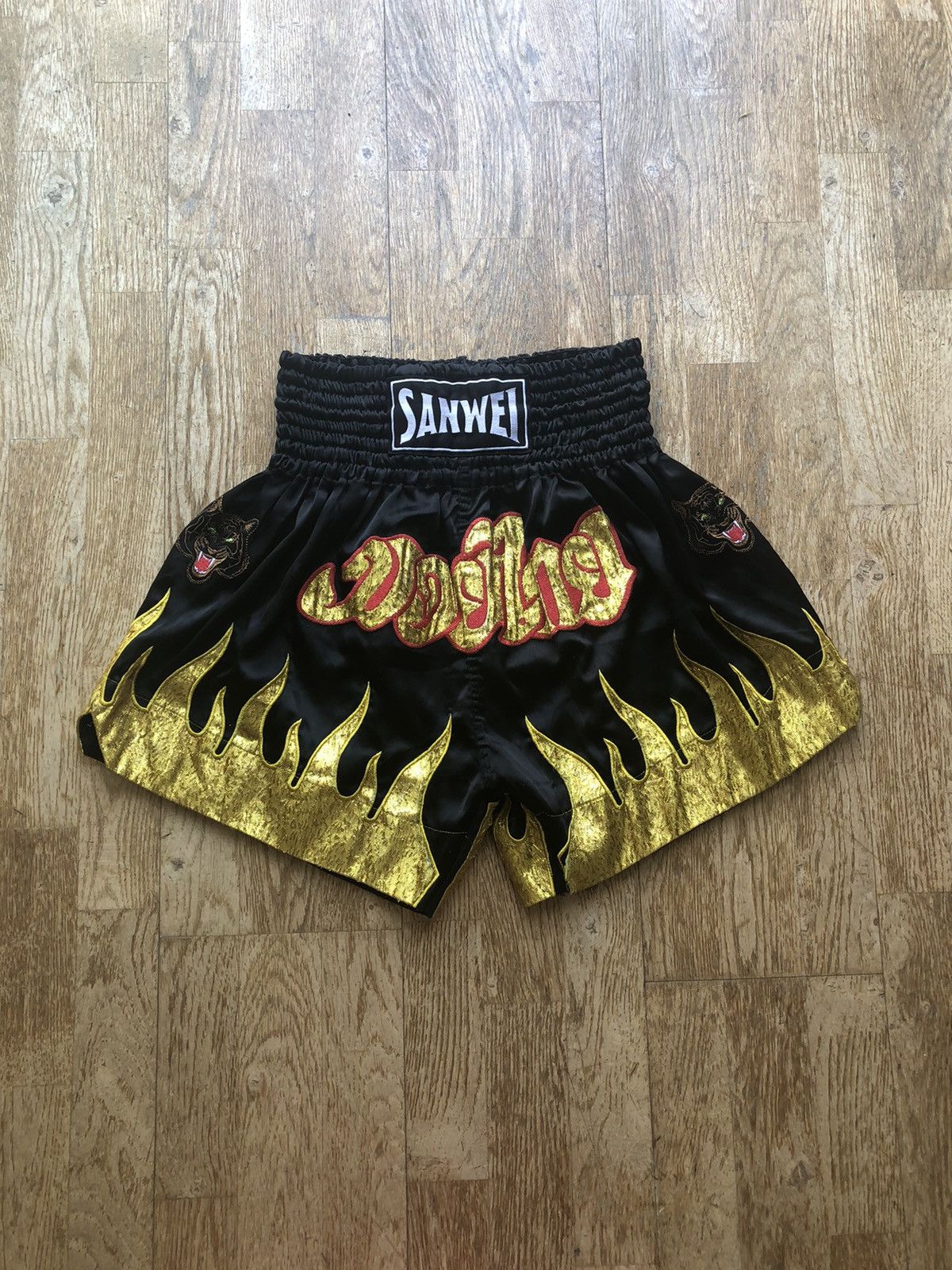 Vintage RARE THAI BOXING PANTHER VINTAGE SPORT SHORTS Size US 33 - 1 Thumbnail