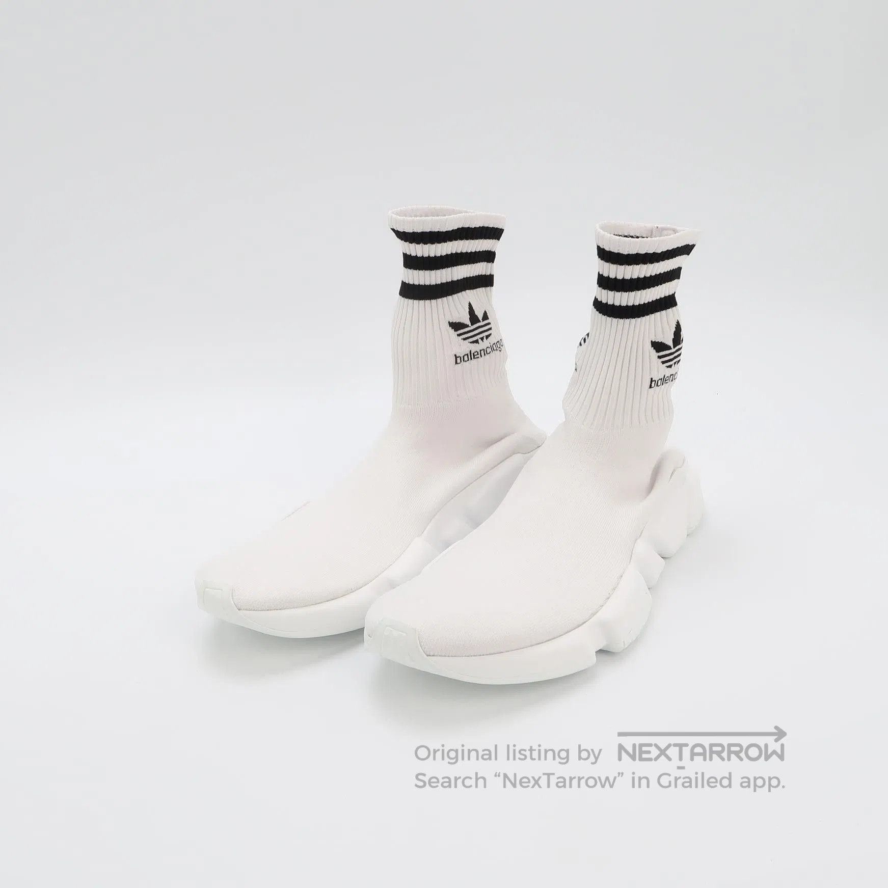 Balenciaga Balenciaga x Adidas Striped Sock Sneakers. Size US 10 / EU 43 - 1 Thumbnail