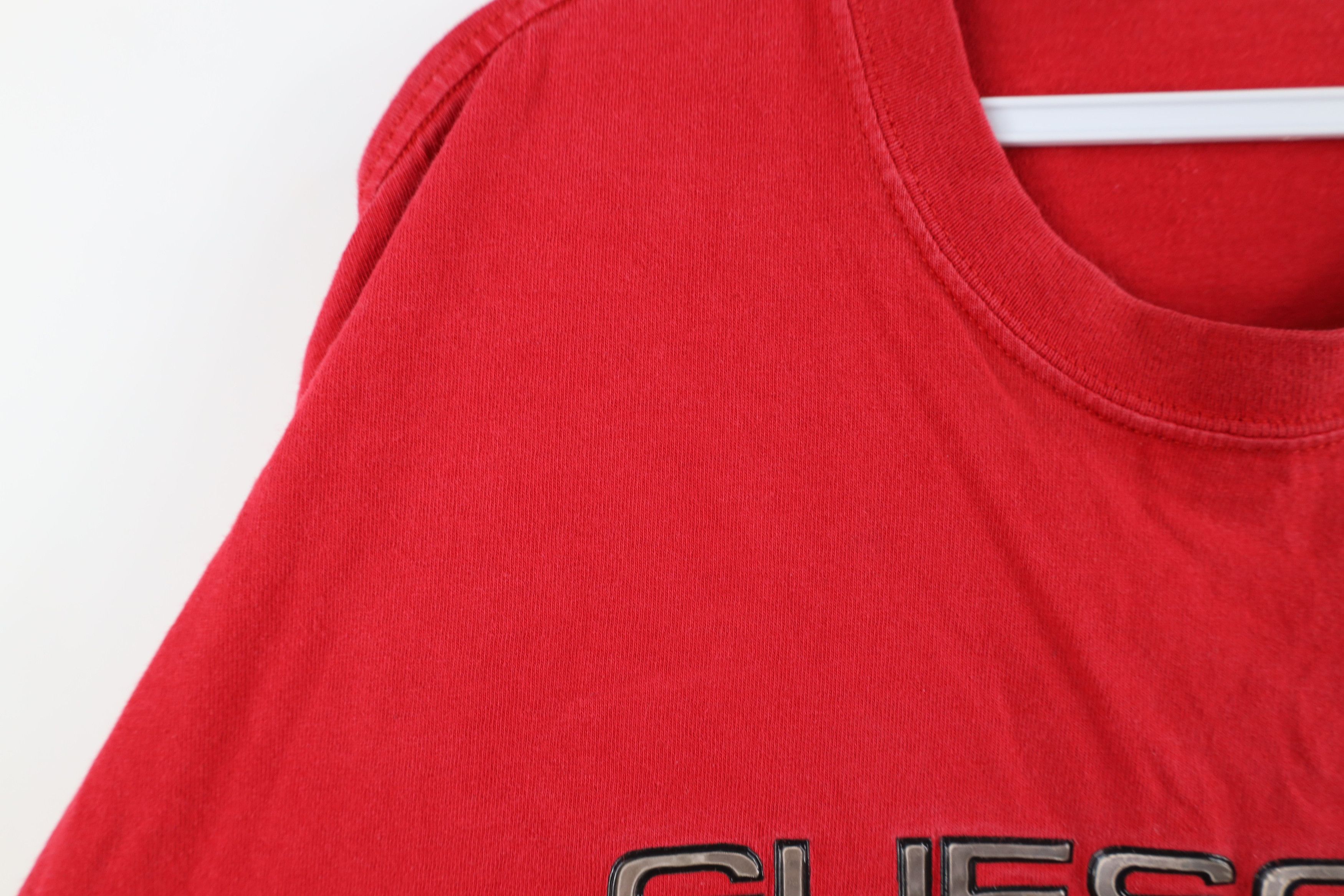 Guess × Vintage Vintage 90s Guess Spell Out Bubble Letter T-Shirt Red USA Size US XXL / EU 58 / 5 - 5 Thumbnail