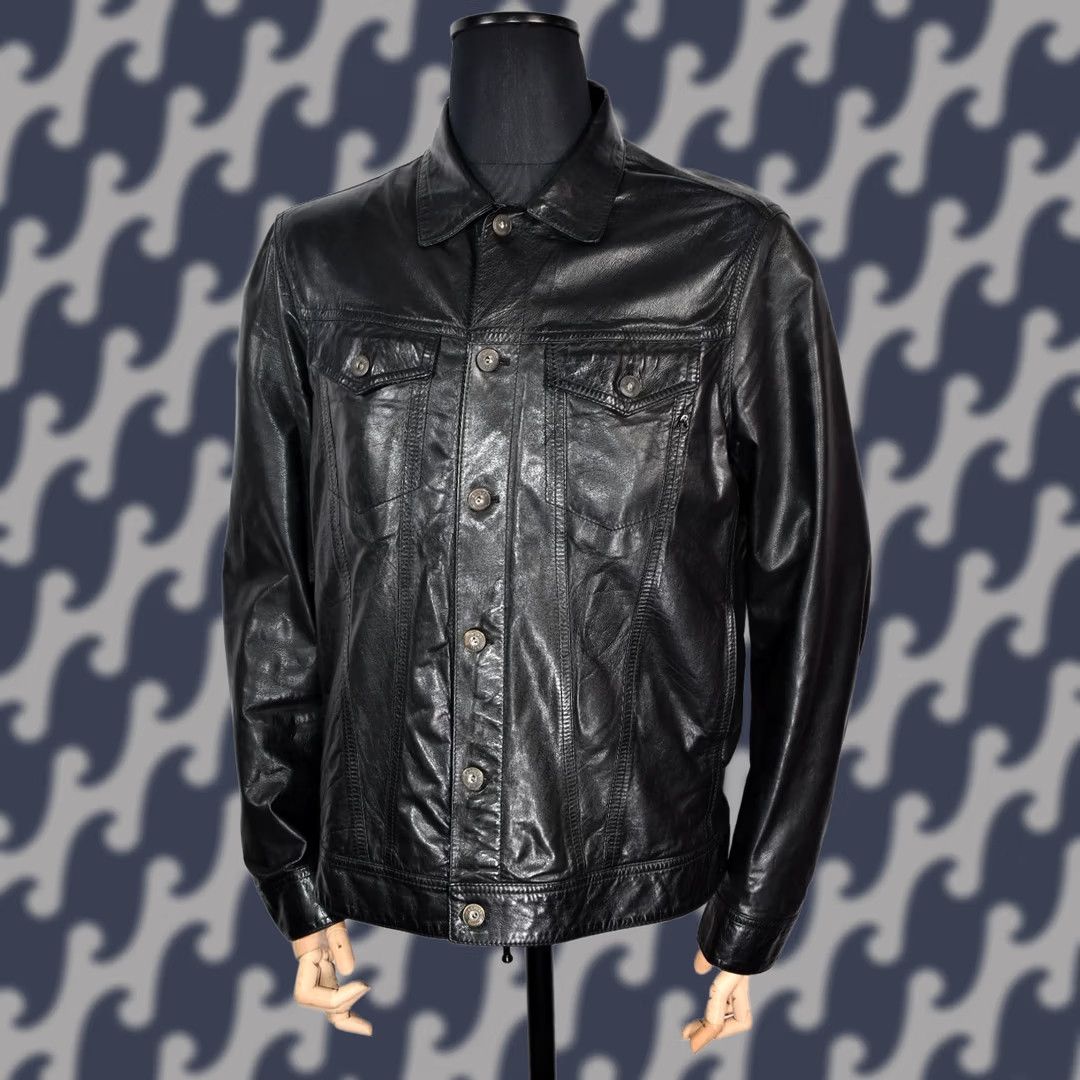 Replay REPLAY Trucker Jacket Mens 2XL Leather Black Button Casual Vintage No Size US XXL / EU 58 / 5 - 1 Thumbnail