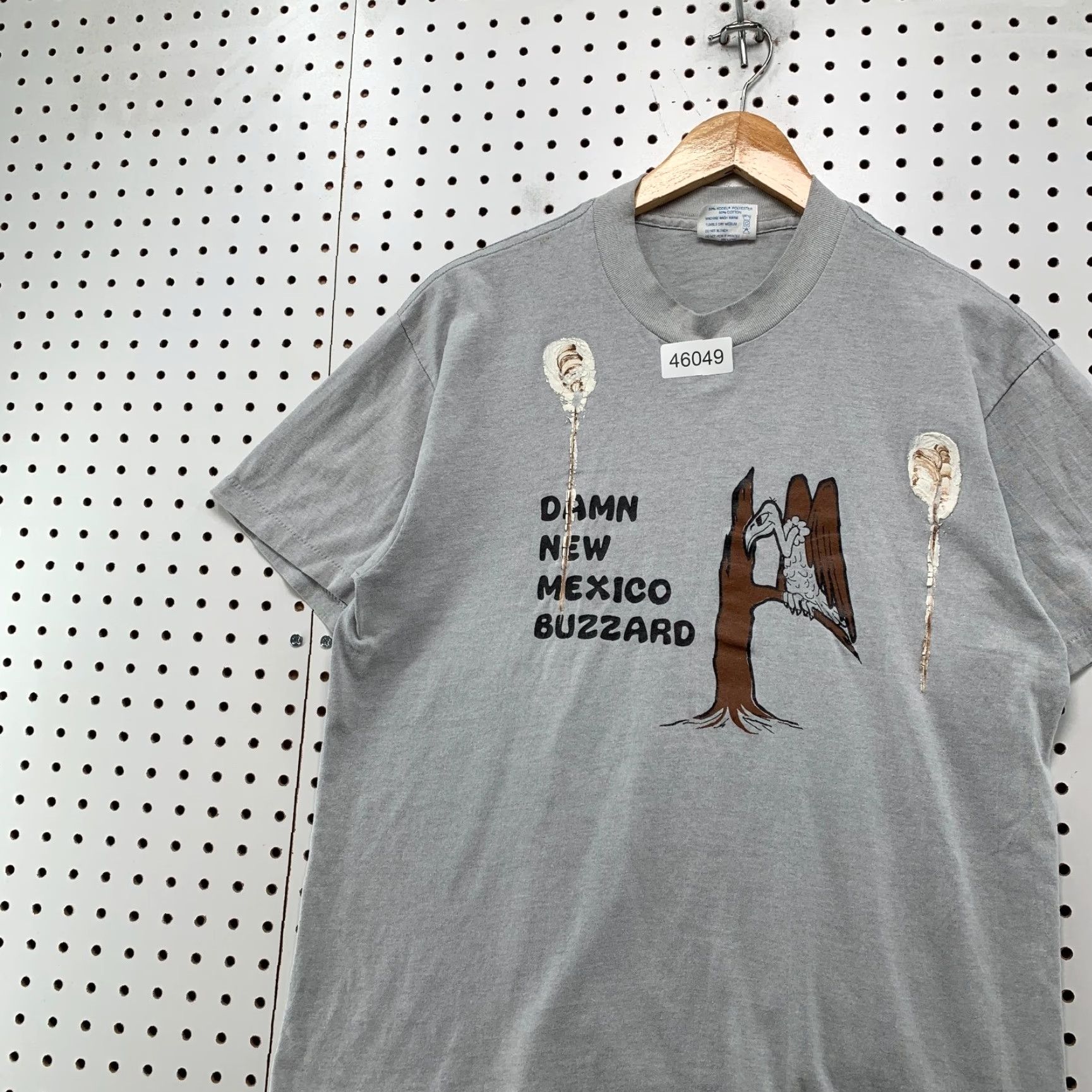 Vintage VINTAGE Funny Vulture Shirt Mens L Gray New Mexico Buzzard USA 90s Bird 80s Shirt Mens Large Gray Cotton T-Shirt Crew Neck Short Sleeve USA Size US L / EU 52-54 / 3 - 2 Thumbnail