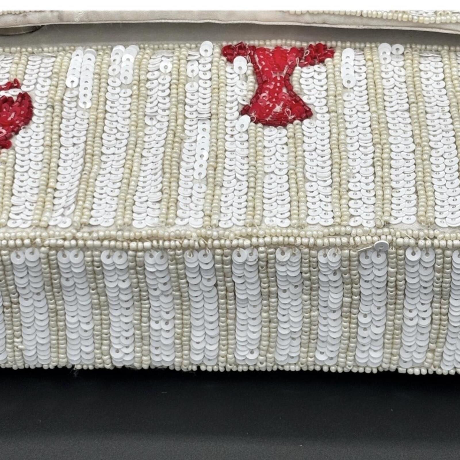 Marsell TikTok Viral Lobster Red & White Striped Beaded Bag Size ONE SIZE - 6 Thumbnail