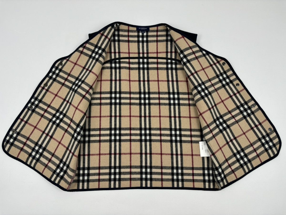 Burberry × Burberry Prorsum VTG 90s BURBERRY London "New Towey" Wool Nova Check Navy Vest Gilet Waistcoat 44 Size M / US 6-8 / IT 42-44 - 3 Thumbnail
