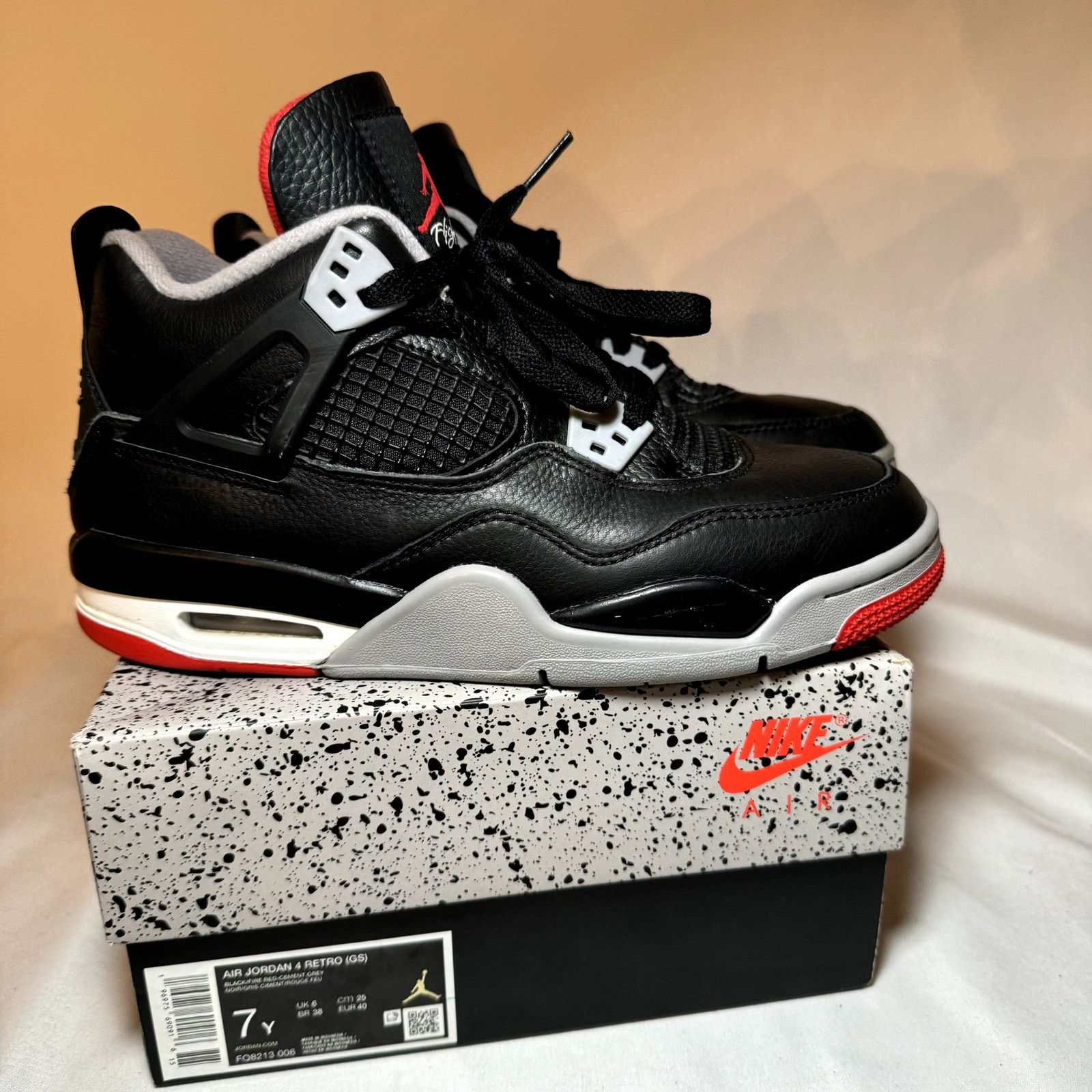 Jordan Brand × Nike Size 7 - Air Jordan 4 Retro GS Bred Reimagined Men's Shoes Size US 7 / EU 40 - 1 Thumbnail
