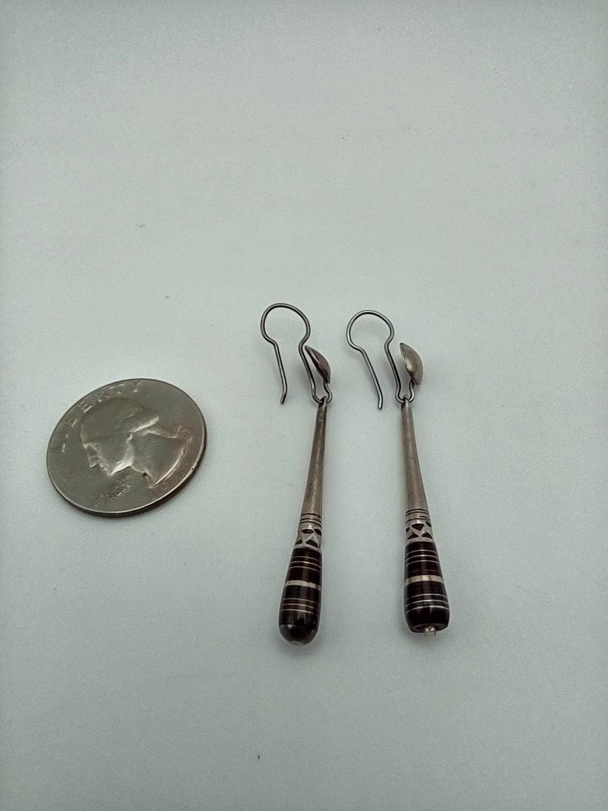 The Unbranded Brand Vtg Tuareg Style 925 Sterling Silver Drop Earrings Size ONE SIZE - 3 Thumbnail