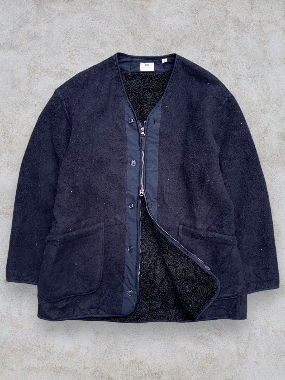 Engineered Garments 🔥 Engineered Garments x Uniqlo Fleece Collarless Coat Size US L / EU 52-54 / 3 - 6 Thumbnail