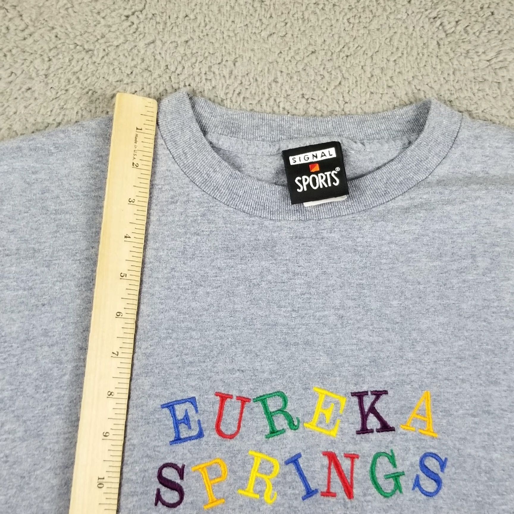 Vintage Vintage Signal Sports 90s T-Shirt Men XXL Gray Embroidered Short Sleeve Crew Neck Spring Summer Arkansas Size US XXL / EU 58 / 5 - 5 Thumbnail