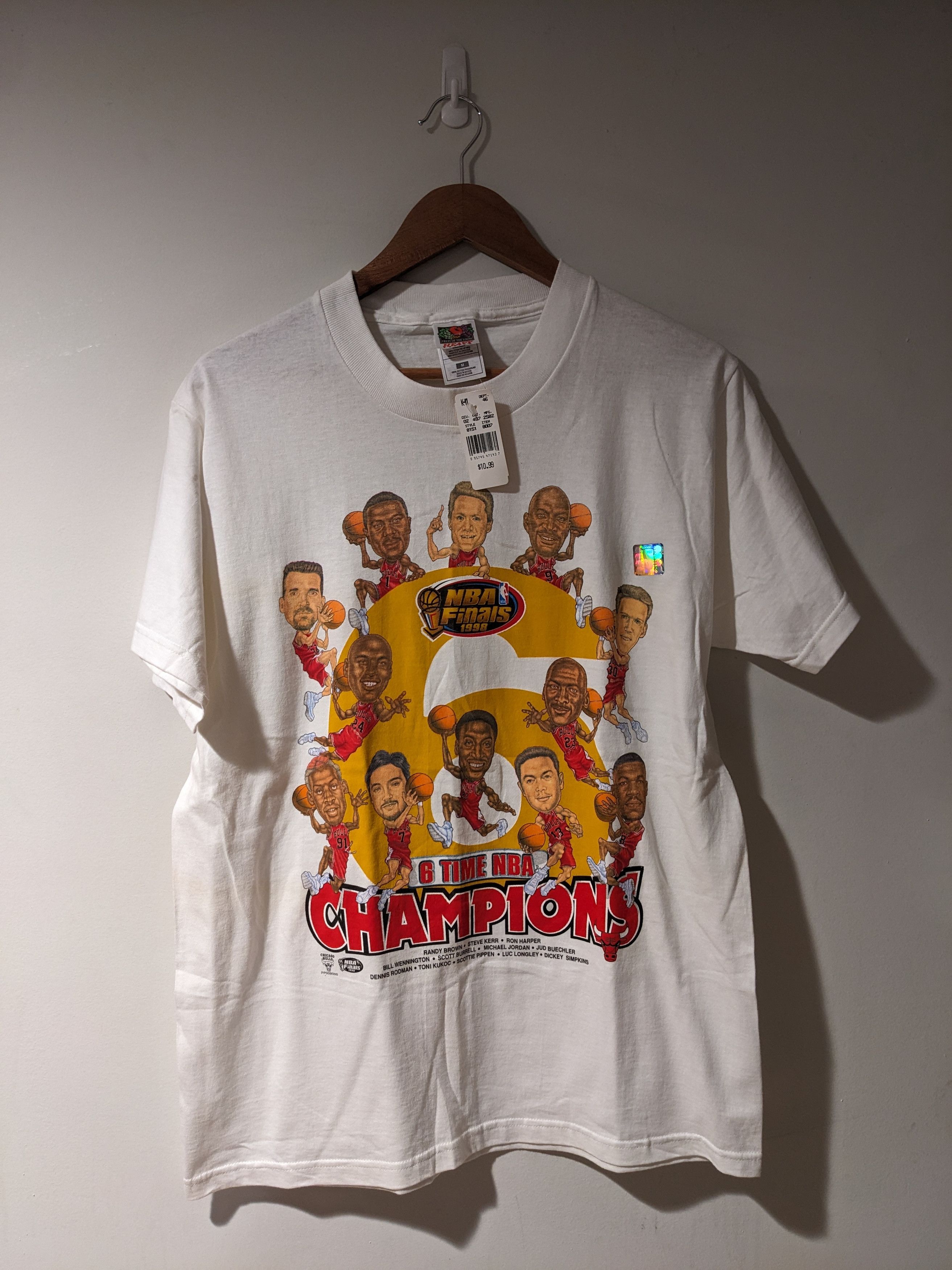 New Vintage Chicago Bulls 1998 Champions good Count Em T Shirt sz XL