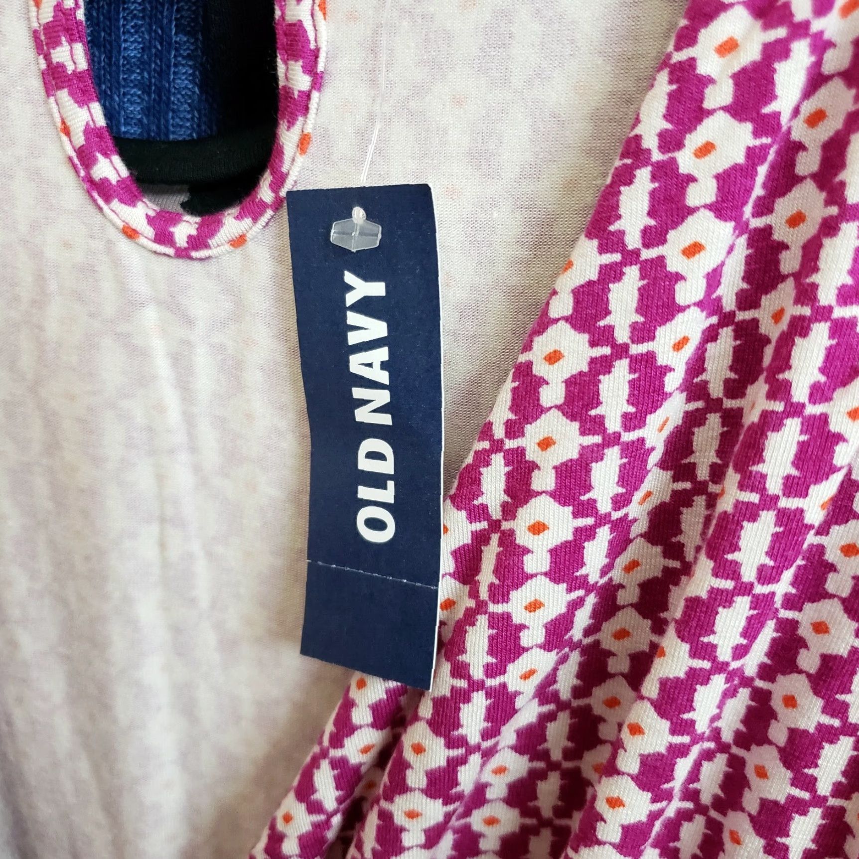 Old Navy Old Navy Womens Cross Front Dress Tank Dress L Tall Purple White Sleeveless Rayon Knit V-Neck Knee Length Womens Size L / US 10 / IT 46 - 6 Thumbnail