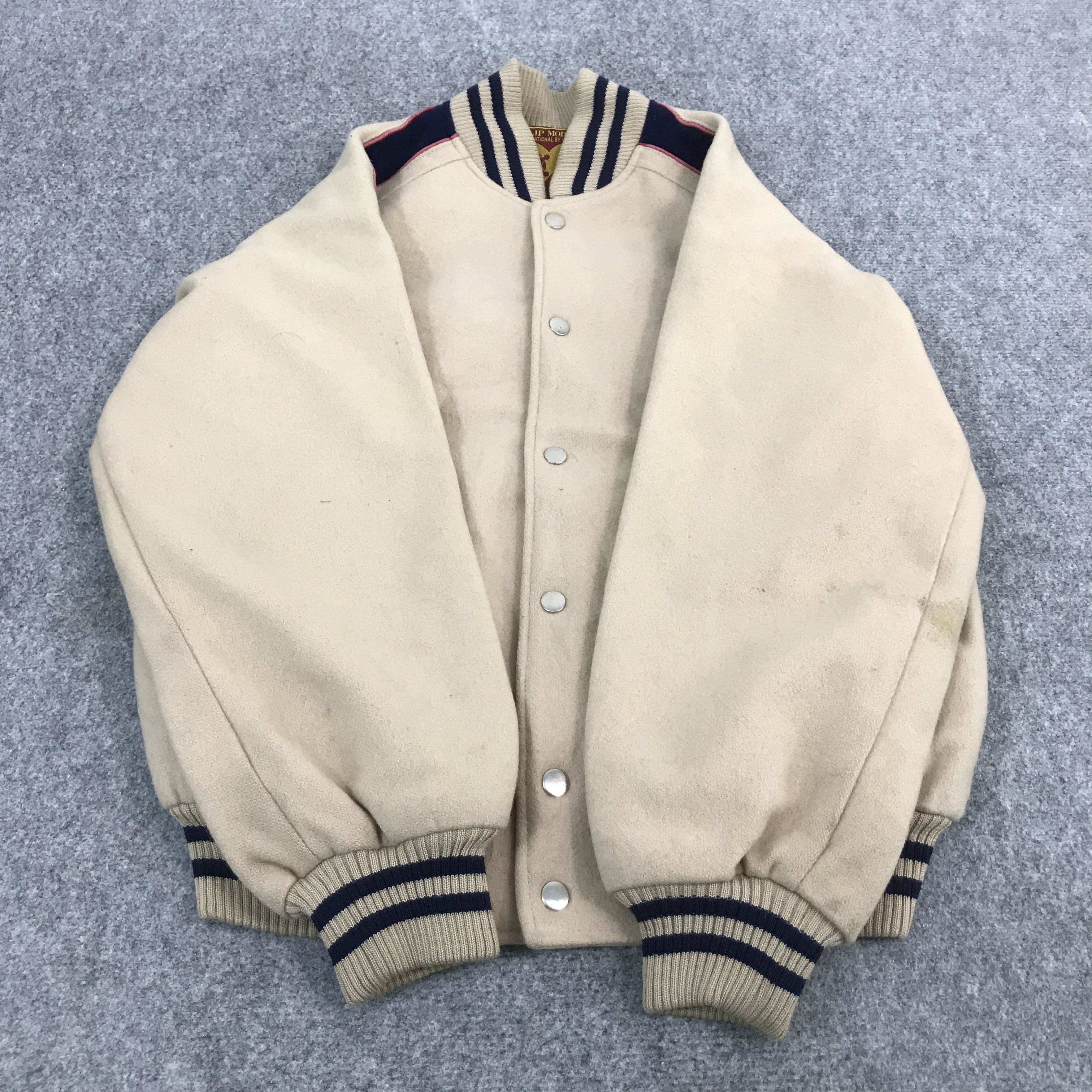 Japanese Brand PHILIP MORRIS JAPAN VARSITY SNAP BUTTON JACKET Size US L / EU 52-54 / 3 - 8 Thumbnail