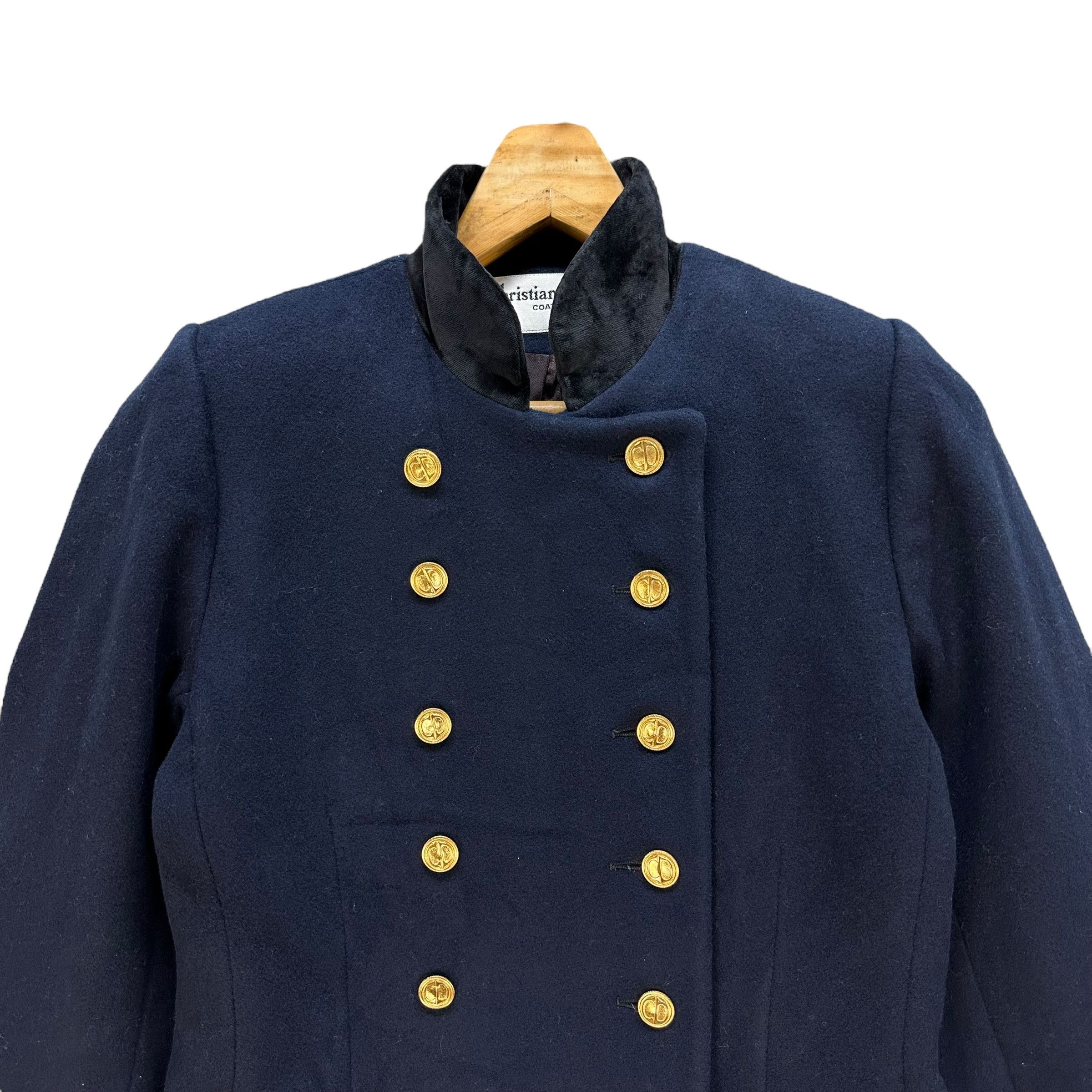 Christian Dior Monsieur 80's CHRISTIAN DIOR Double Breasted Wool Long Coat #A52-1213 Size S / US 4 / IT 40 - 2 Thumbnail