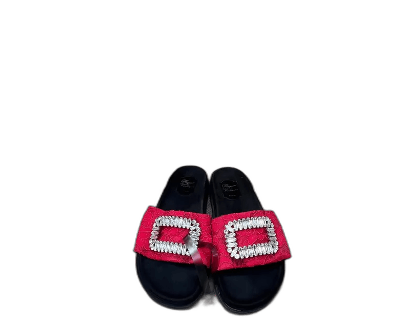 Roger Vivier Roger Vivier Red Rhinestone Half Slippers Size US 9 / EU 42 - 1 Thumbnail
