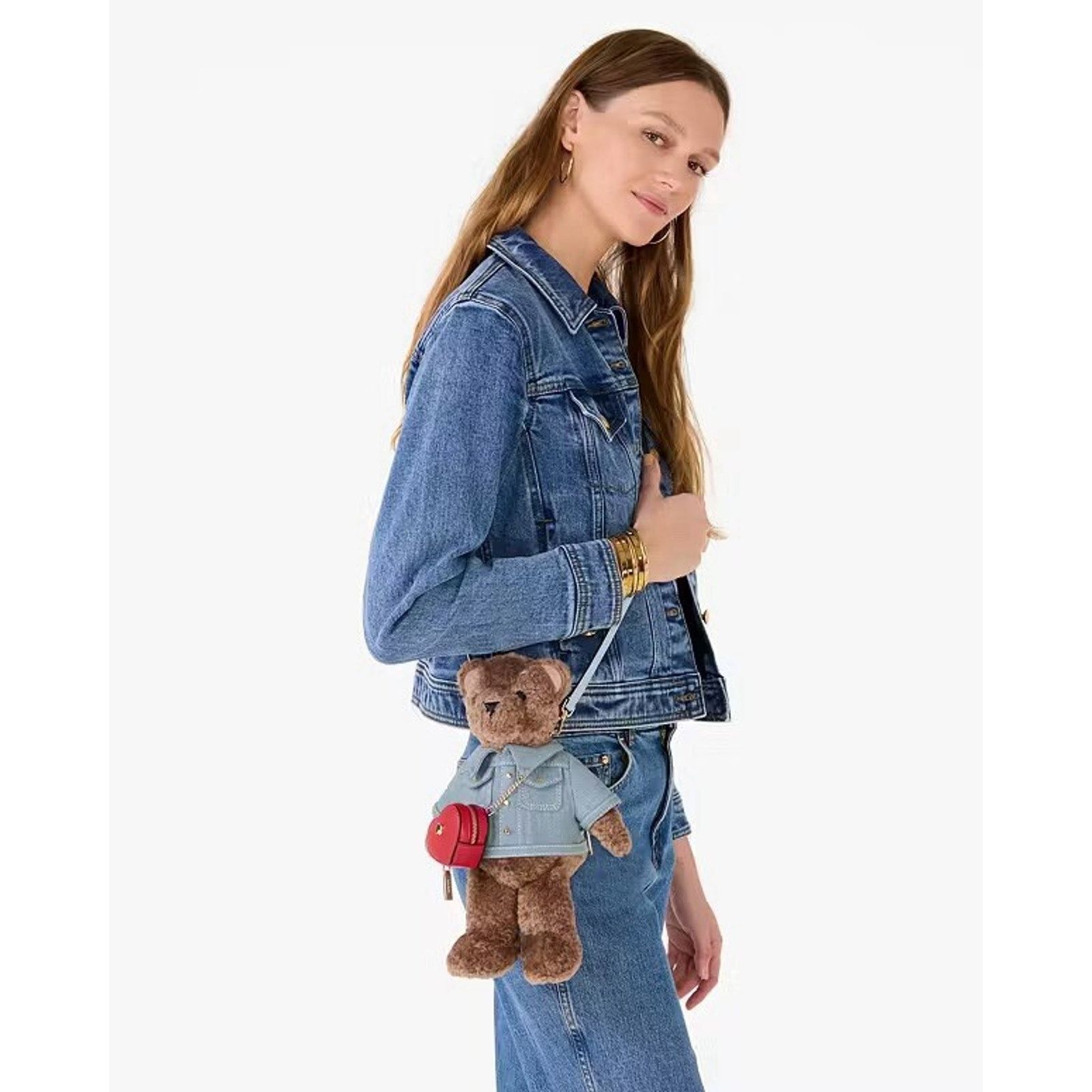 Kate Spade NWT Kate Spade Katie Bear Denim 3D Teddy Bear Crossbody Bag Size ONE SIZE - 3 Thumbnail