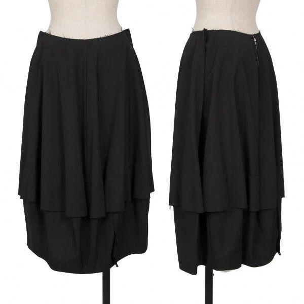 Comme Des Garcons Black Retro Double Layer Design Skirt