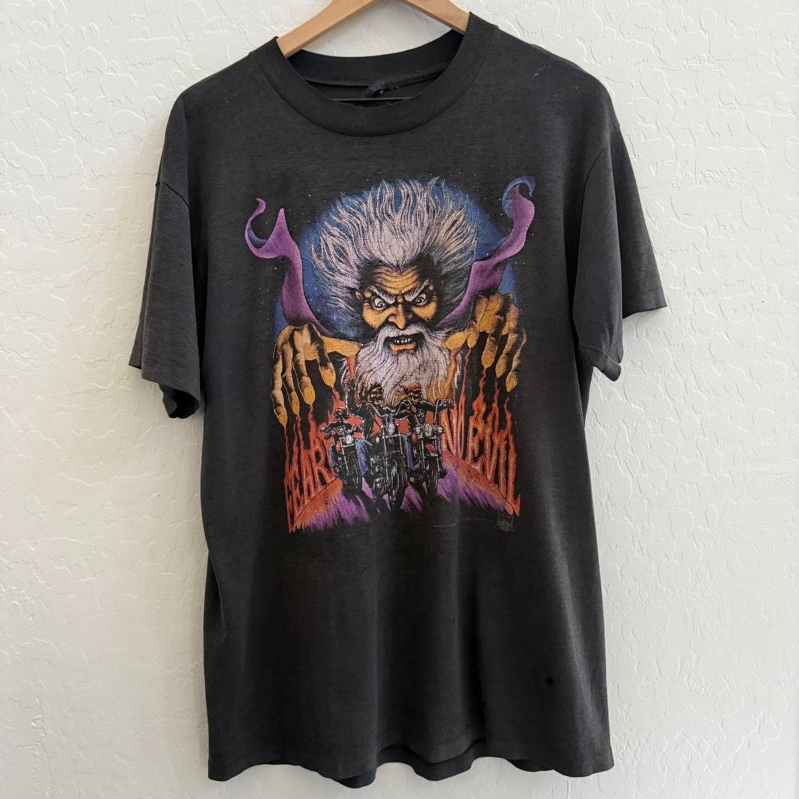 Harley Davidson Vintage 80s Harley Davidson Wizard Shirt Size US XL / EU 56 / 4 - 1 Thumbnail