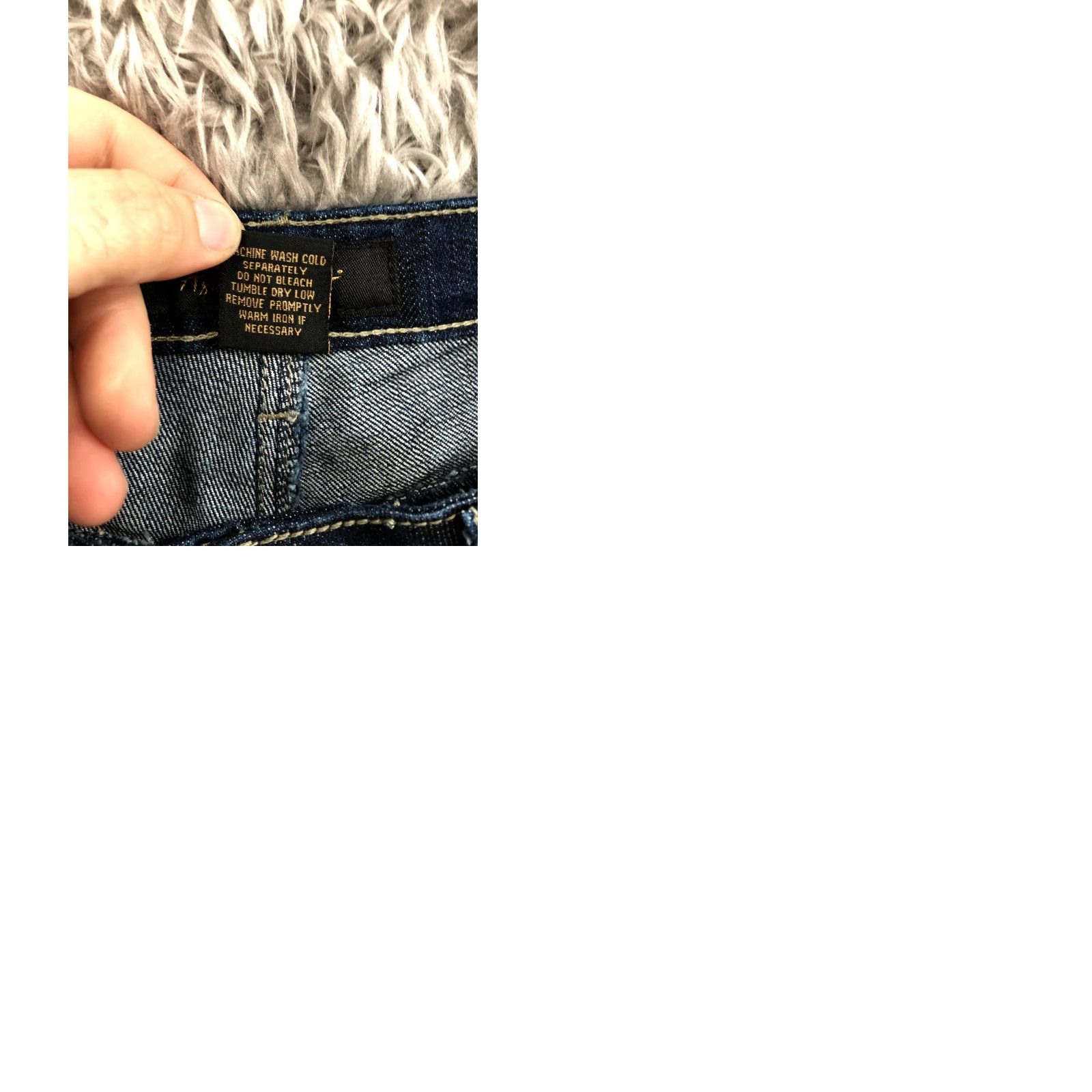 Vintage Ashley Stewart Jeans Size 14 Womens Dark Wash Blue Rhinestone Accent Denim Straight 5-Pocket Size 36" / US 14 / IT 50 - 9 Thumbnail