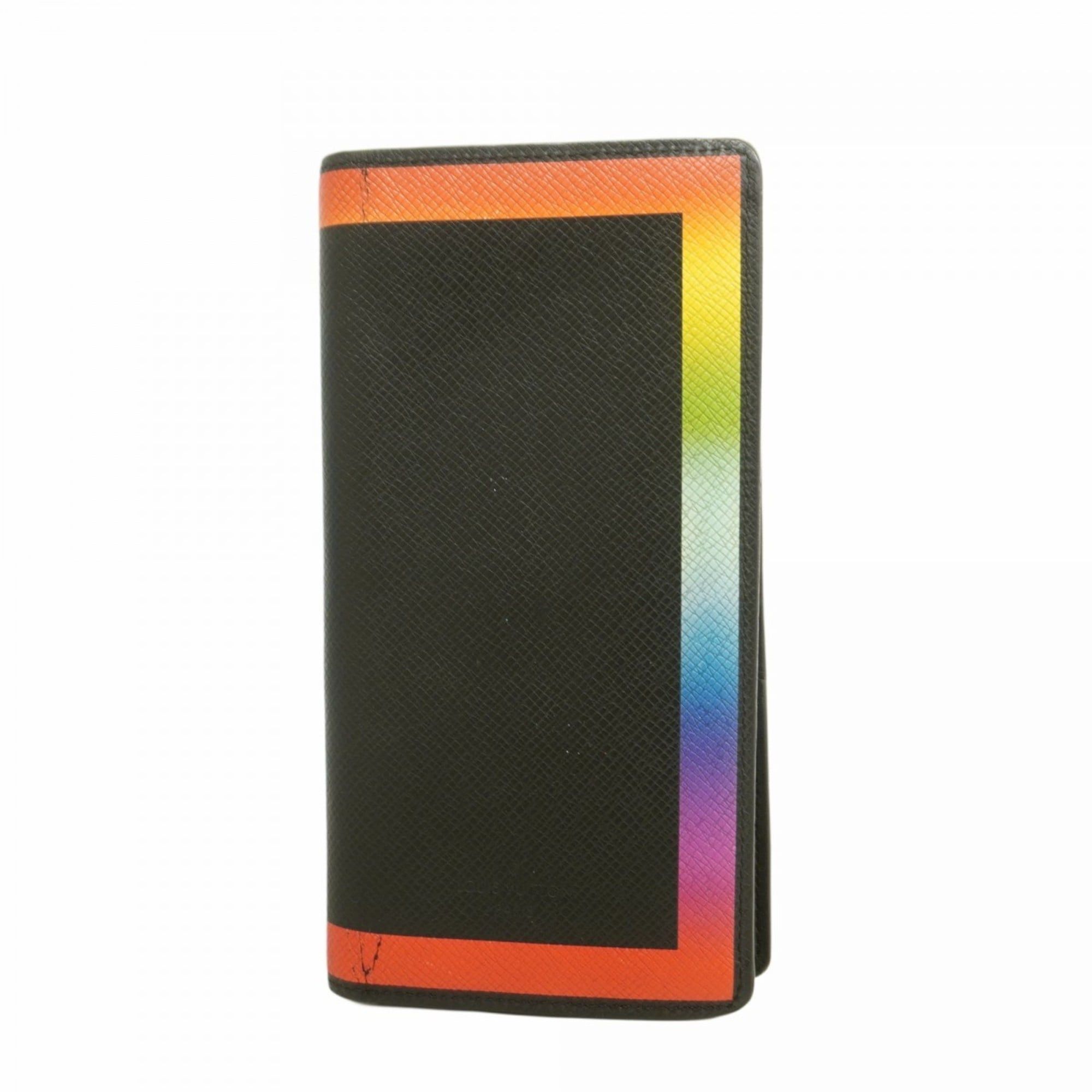 Louis Vuitton Taiga Portefeuille Plaza Long Wallet M30349 Black Multicolor Men's