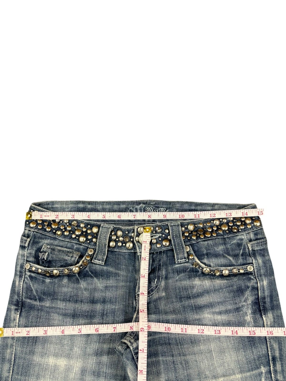 Miss Me Vintage Miss Me Mud Wash Distressed Bootcut Flare Jeans Size 29" - 10 Thumbnail