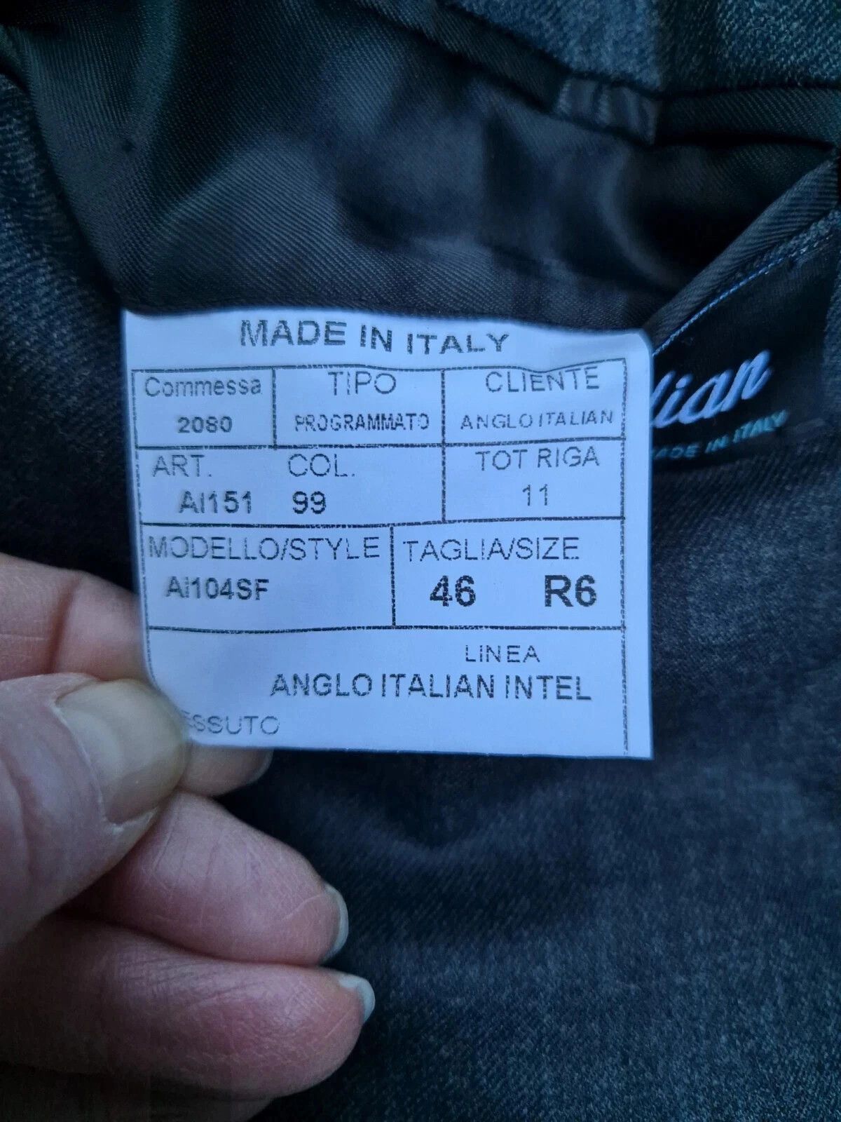 Anglo-Italian Anglo Italian BLAZER (EU 46) / (US 36) grey 100% wool BNWOT Size 36R - 12 Thumbnail