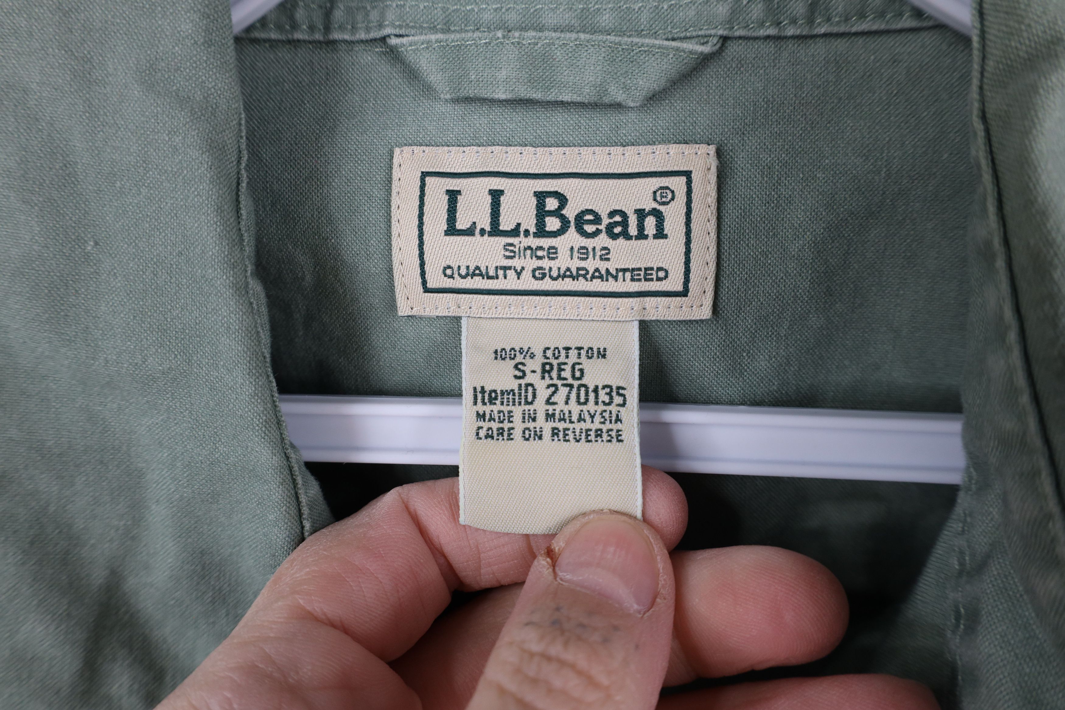 L.L. Bean × Vintage Vintage 90s LL Bean Stonewash Safari Bush Button Shirt Green Size US S / EU 44-46 / 1 - 8 Thumbnail