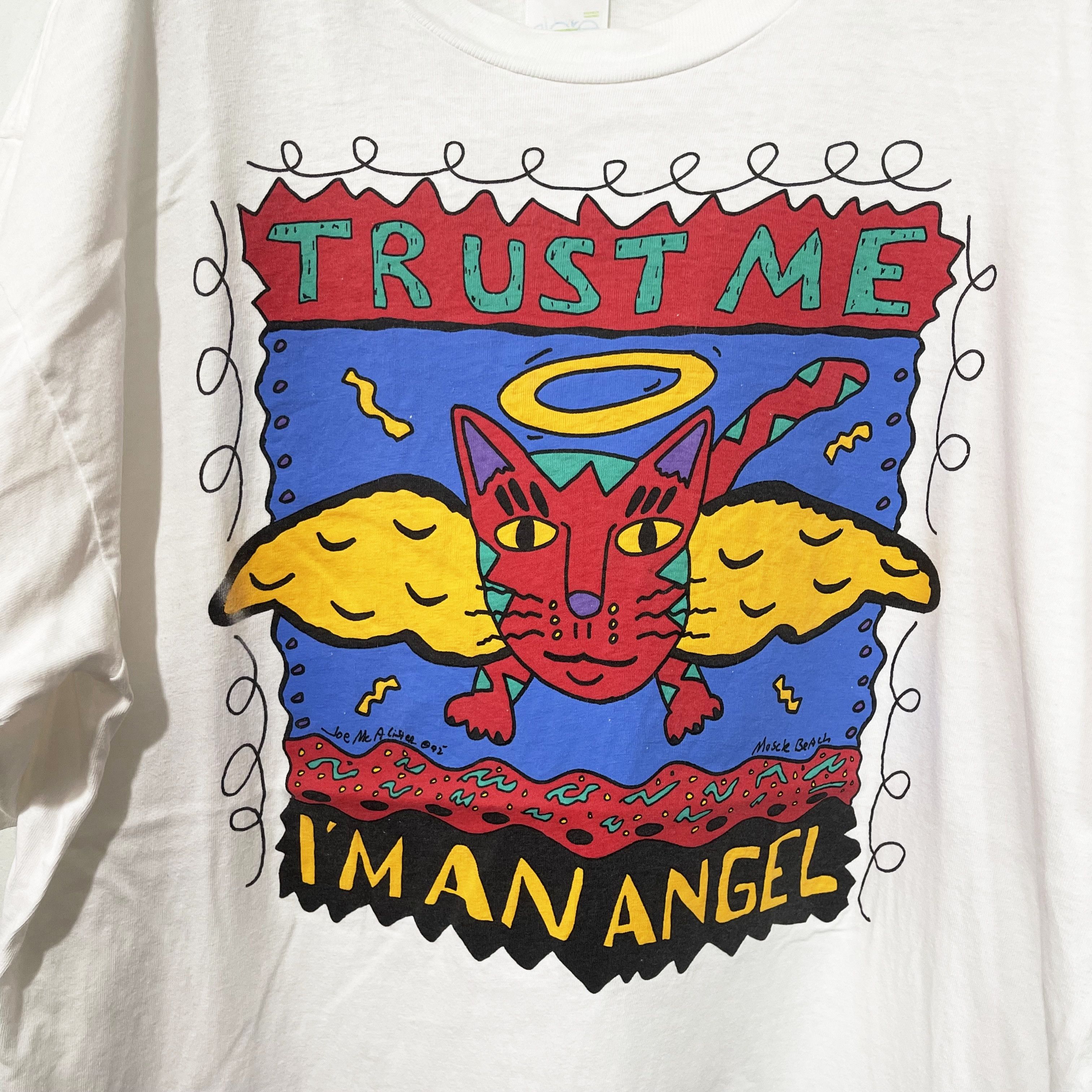 Vintage Vintage 90s Trust Me Im An Angel Cat T-Shirt Size US XL / EU 56 / 4 - 2 Thumbnail