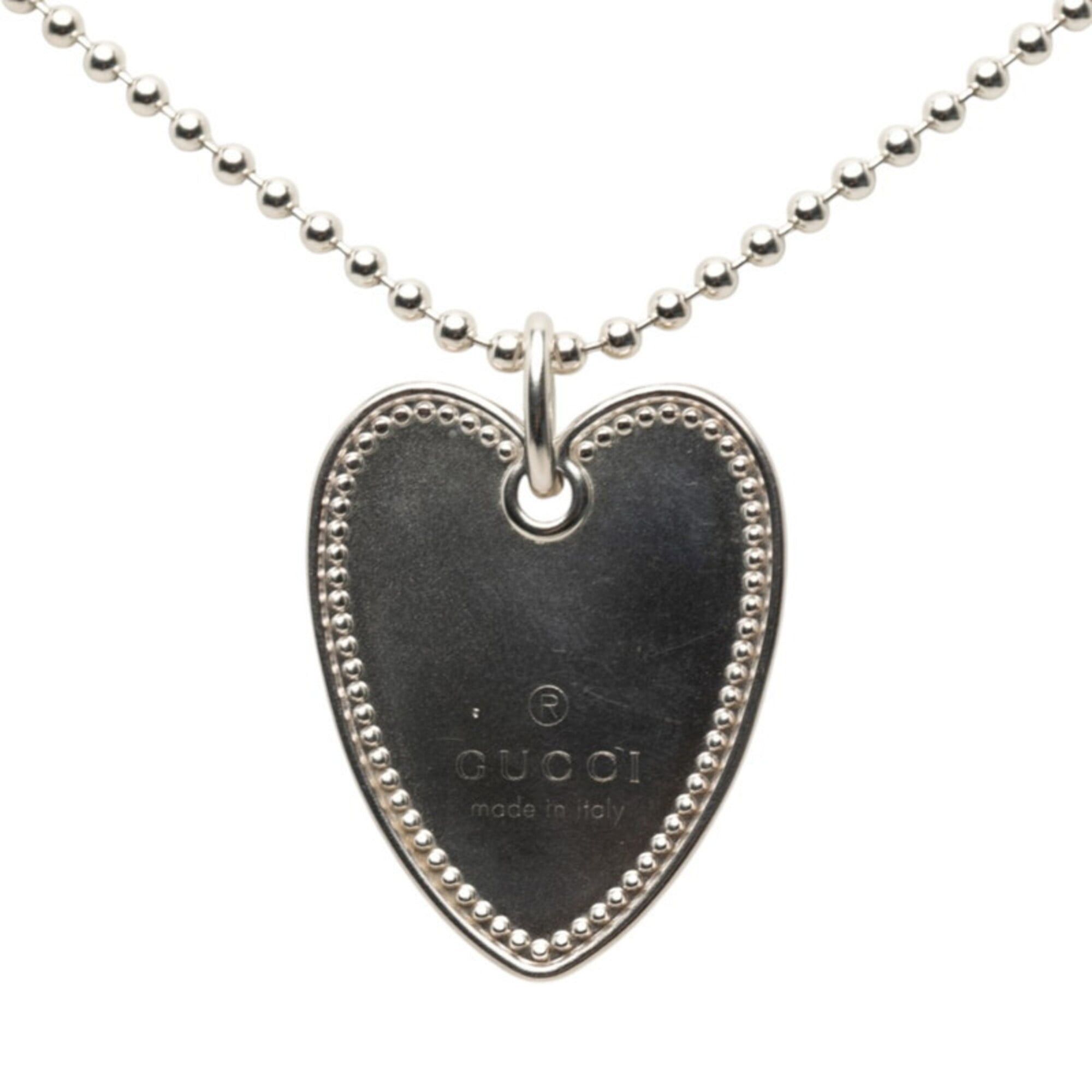 Gucci Gucci Heart Necklace Ball Chain SV925 Silver Women's GUCCI Size ONE SIZE - 1 Thumbnail