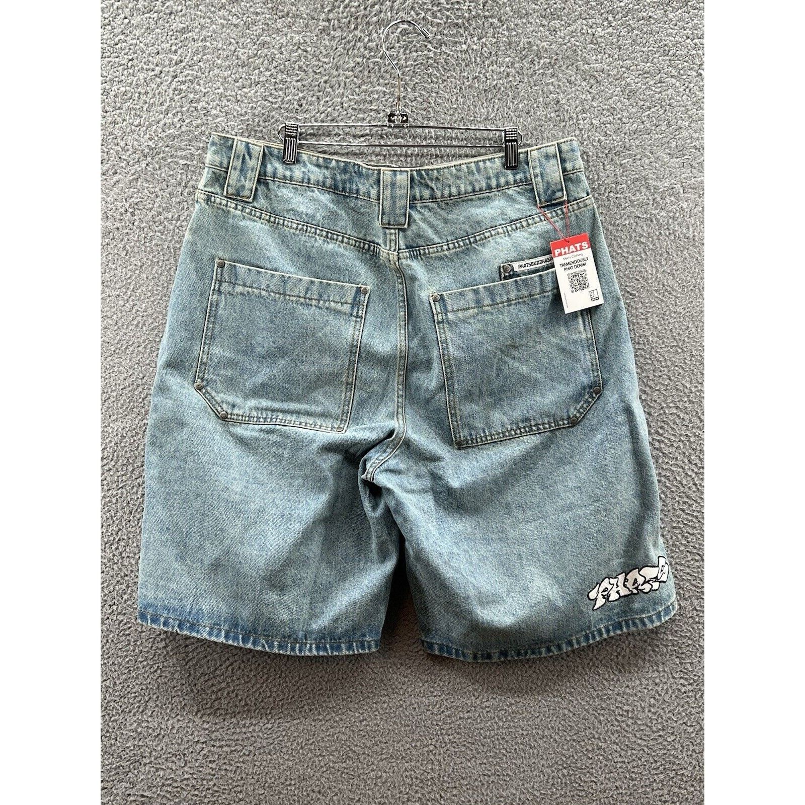 Other Phats Aphtermath Baggy Denim Shorts Size Medium Jnco Style Size US 35 - 2 Thumbnail
