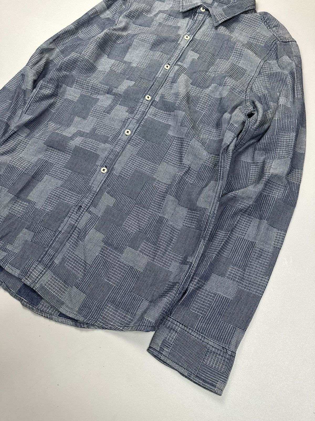 DENHAM Check Blue Denham Button up shirt Plaid Size US M / EU 48-50 / 2 - 2 Thumbnail