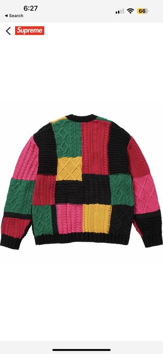 Supreme SUPREME PATCHWORK CABLE KNIT CARDIGAN | Grailed