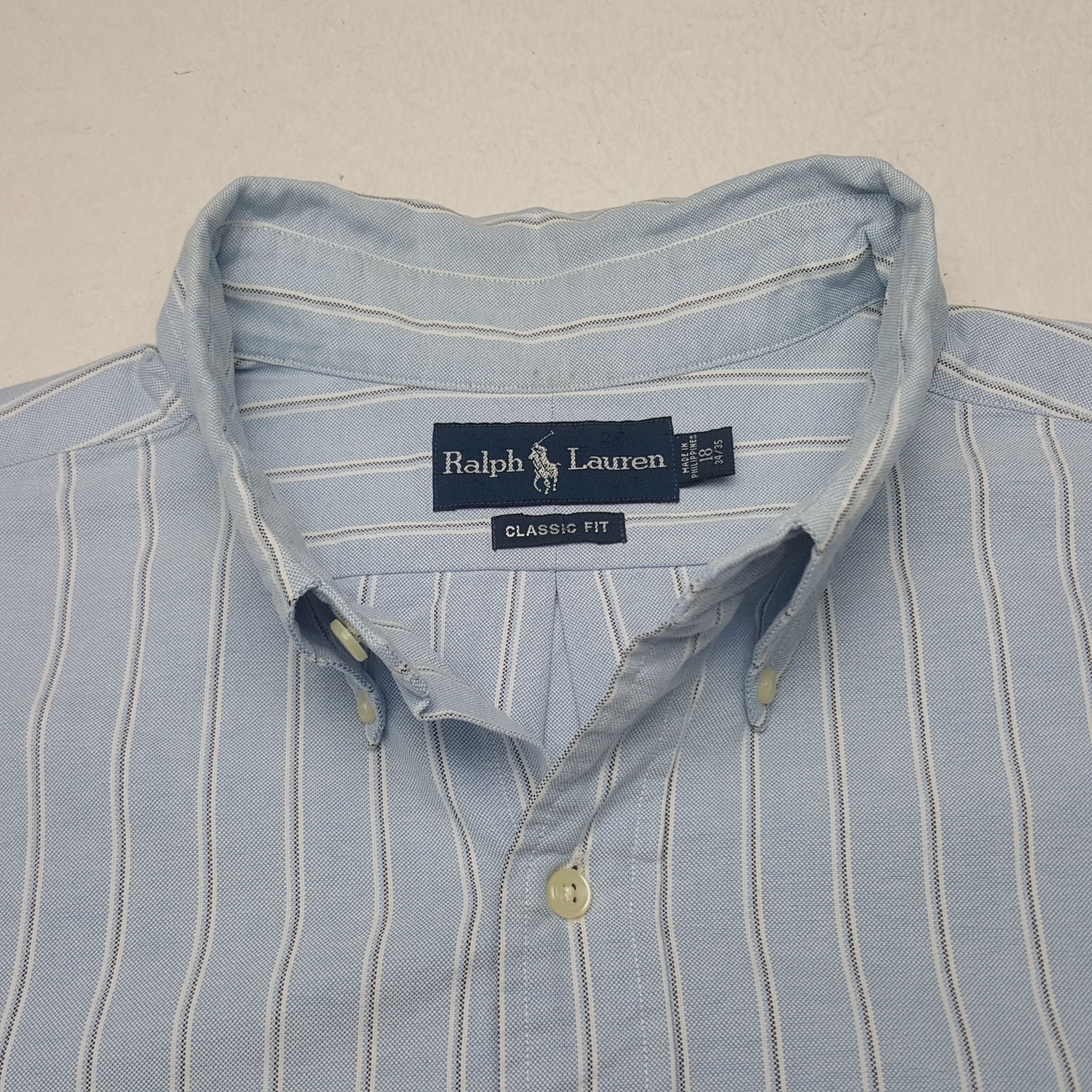 Ralph Lauren × Vintage Vintage Ralph Lauren Classic Fit Striped Button Up Shirt Size US M / EU 48-50 / 2 - 4 Thumbnail