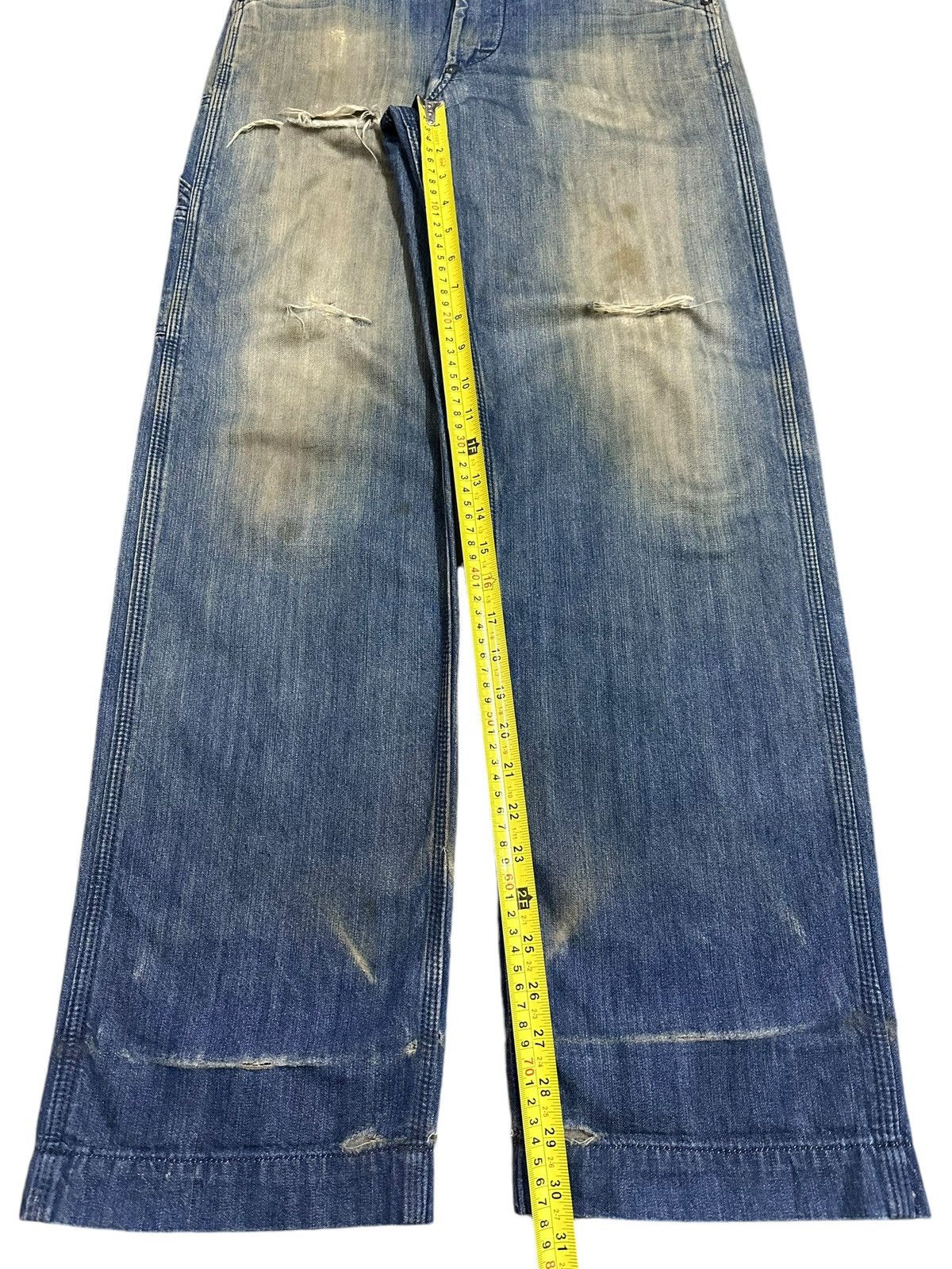 Lee Vintage 90s Lee Mud Faded Wash Distressed Carpenter Jeans Size US 30 / EU 46 - 14 Thumbnail