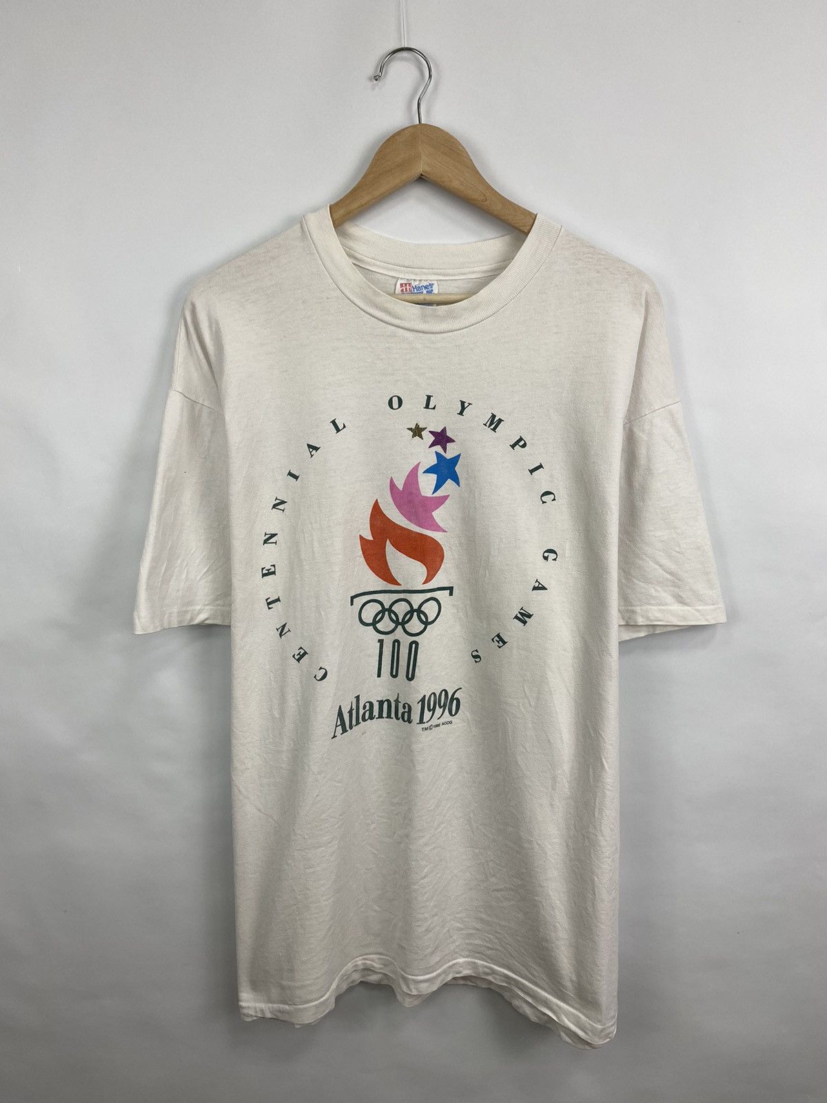 Hanes 🇺🇸 Vintage 1996 Atlanta Olympic Games T-Shirt Retro Y2K USA Size US XL / EU 56 / 4 - 2 Thumbnail