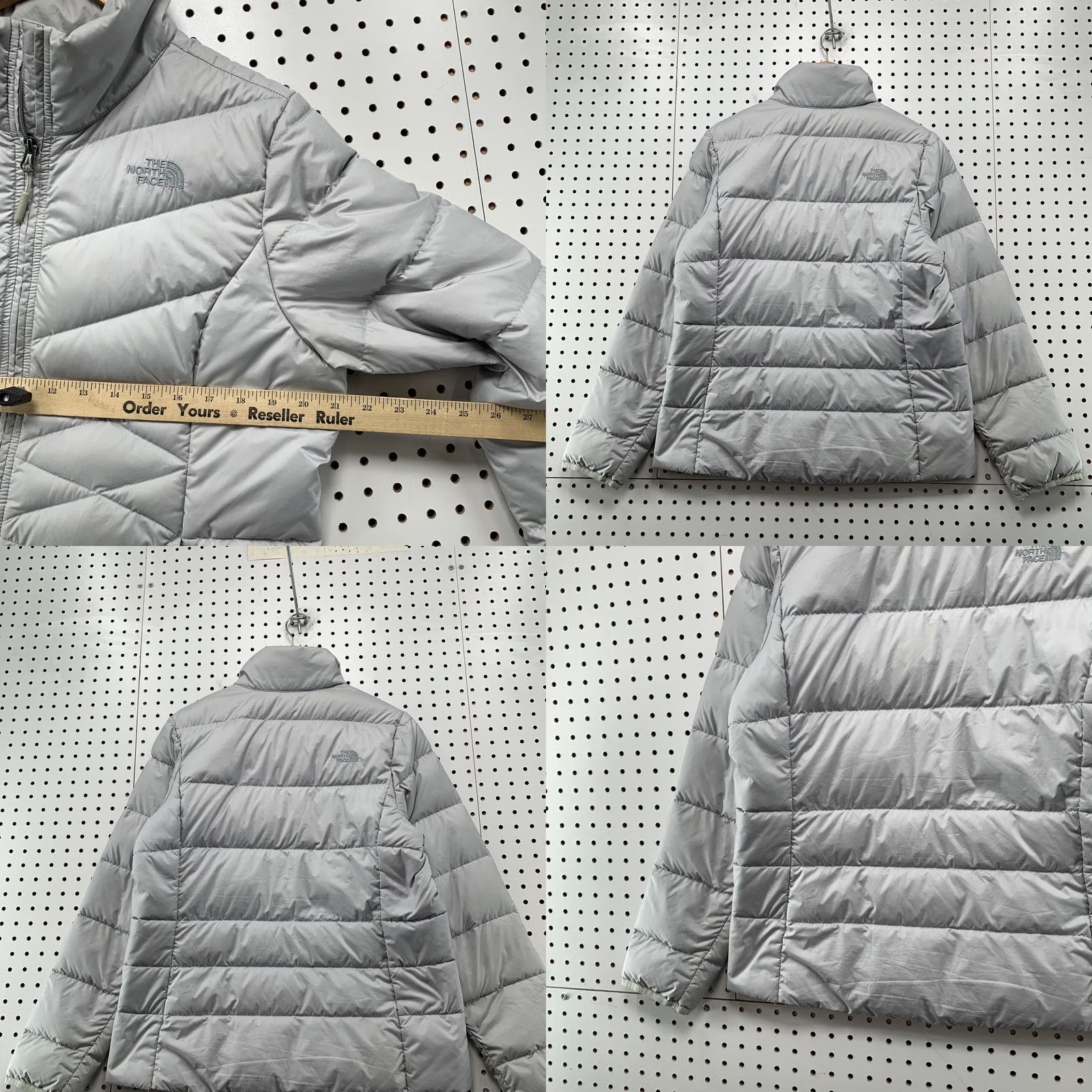 The North Face The North Face 550 Down Puffer Jacket Womens Large Gray Goose Quilted Jacket Size L / US 10 / IT 46 - 9 Thumbnail