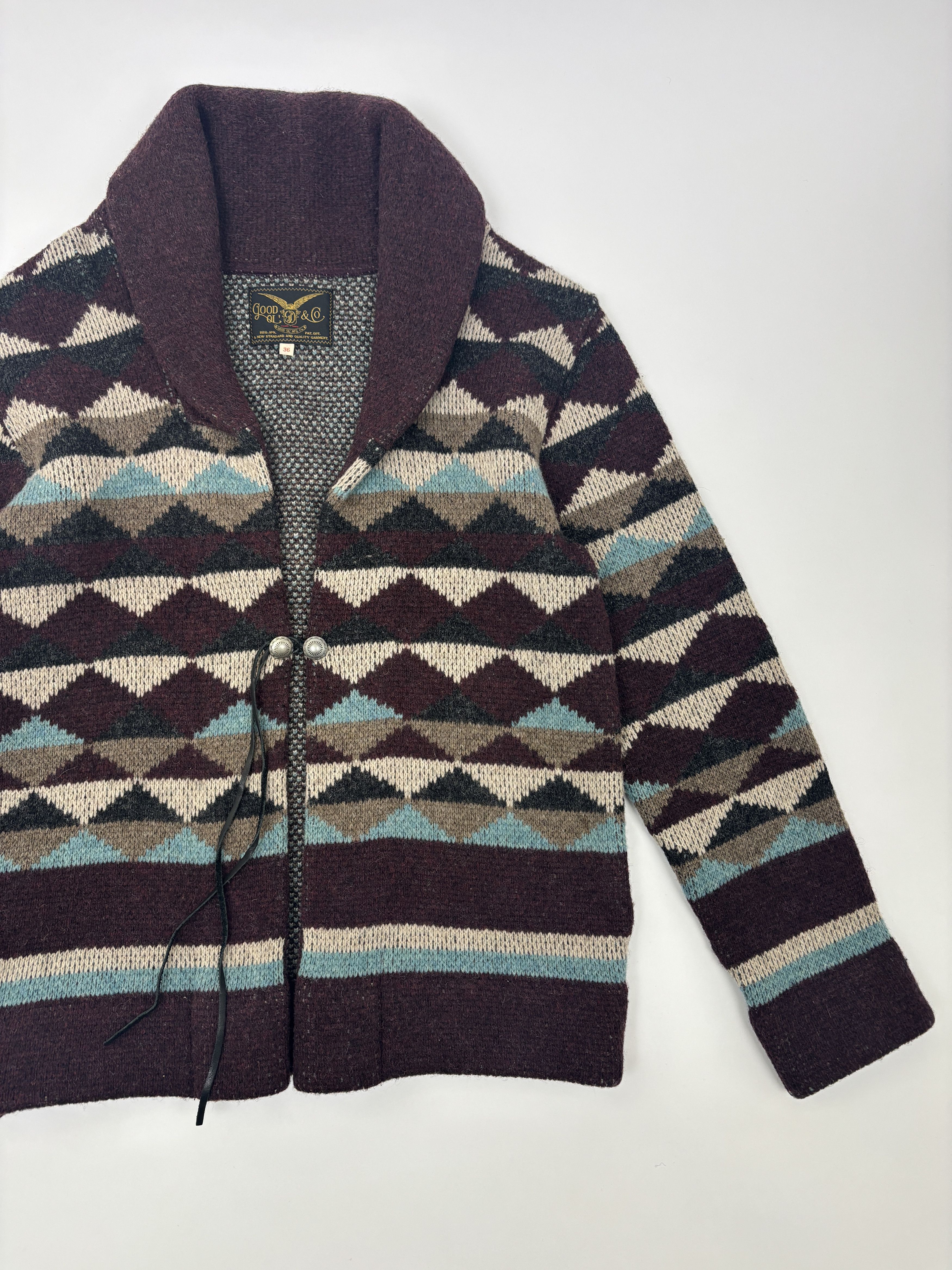 Japanese Brand Good Ol’ Shawl Collar Cardigan Wool Knit Concho Button Size US S / EU 44-46 / 1 - 1 Thumbnail